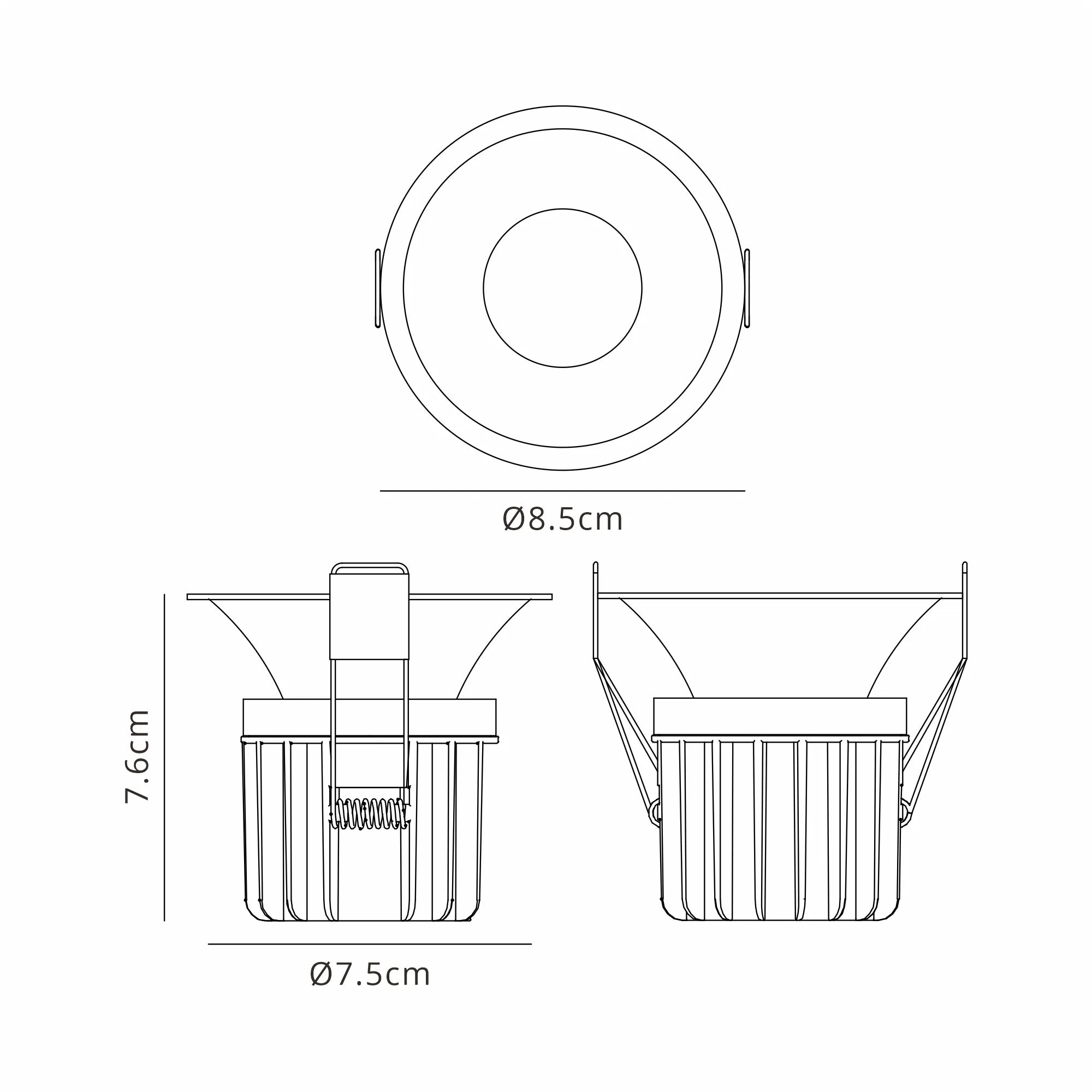Rombok Downlight 8/12W LED IP65 CCT Switchable - Black/White