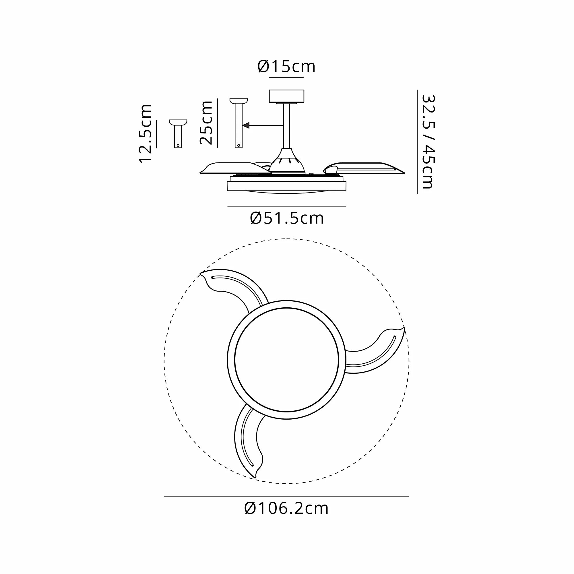 Mistral LED Light Fan W/ Remote Control - Various Colours
