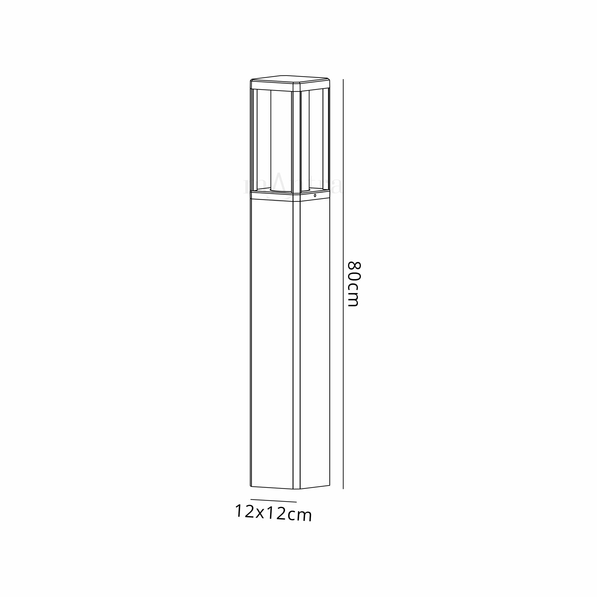 Nevada 80cm Post Lamp IP65- Matt Black