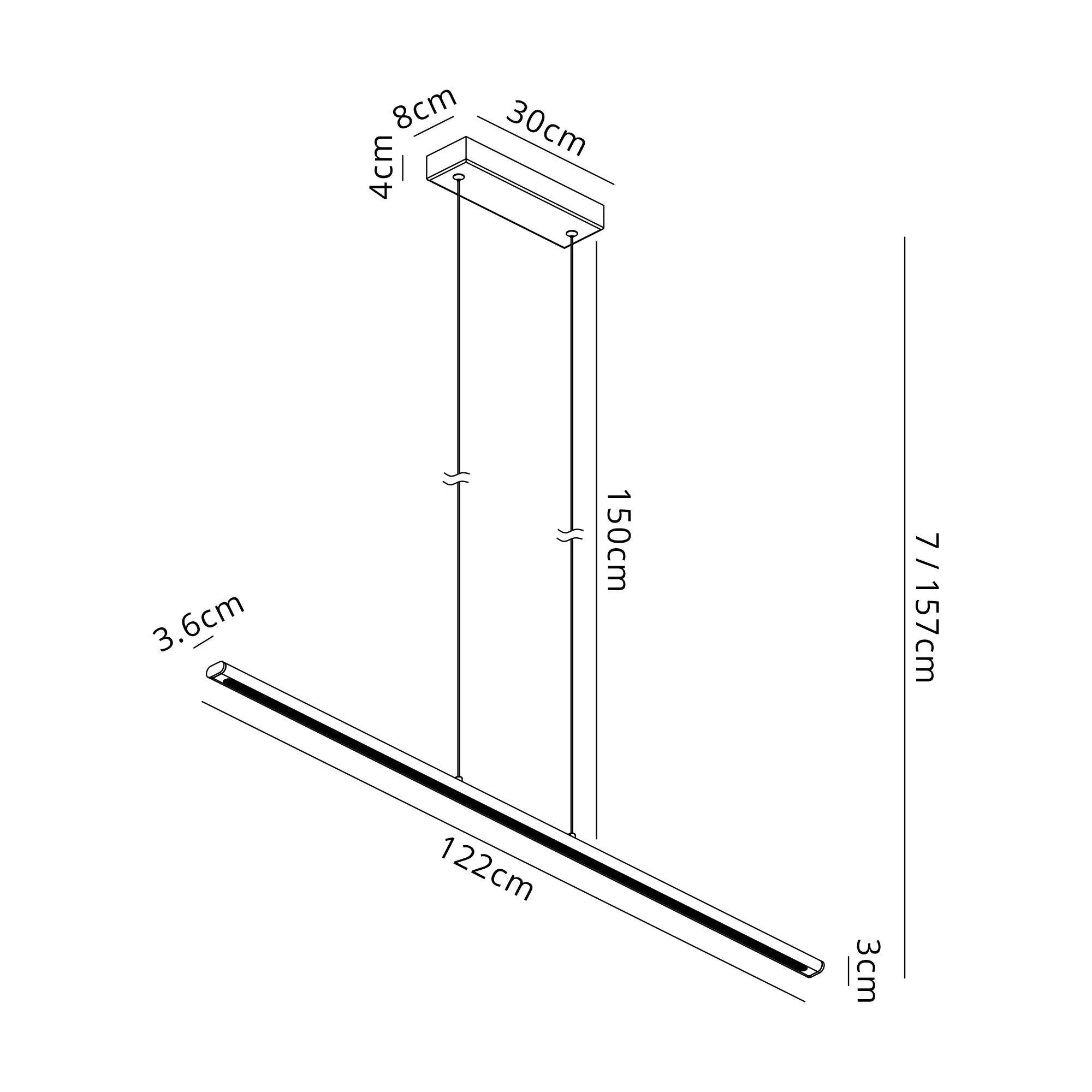 Lineal Linear Pendant, LED, 3000K 3yrs Warranty- Various Colours & Sizes