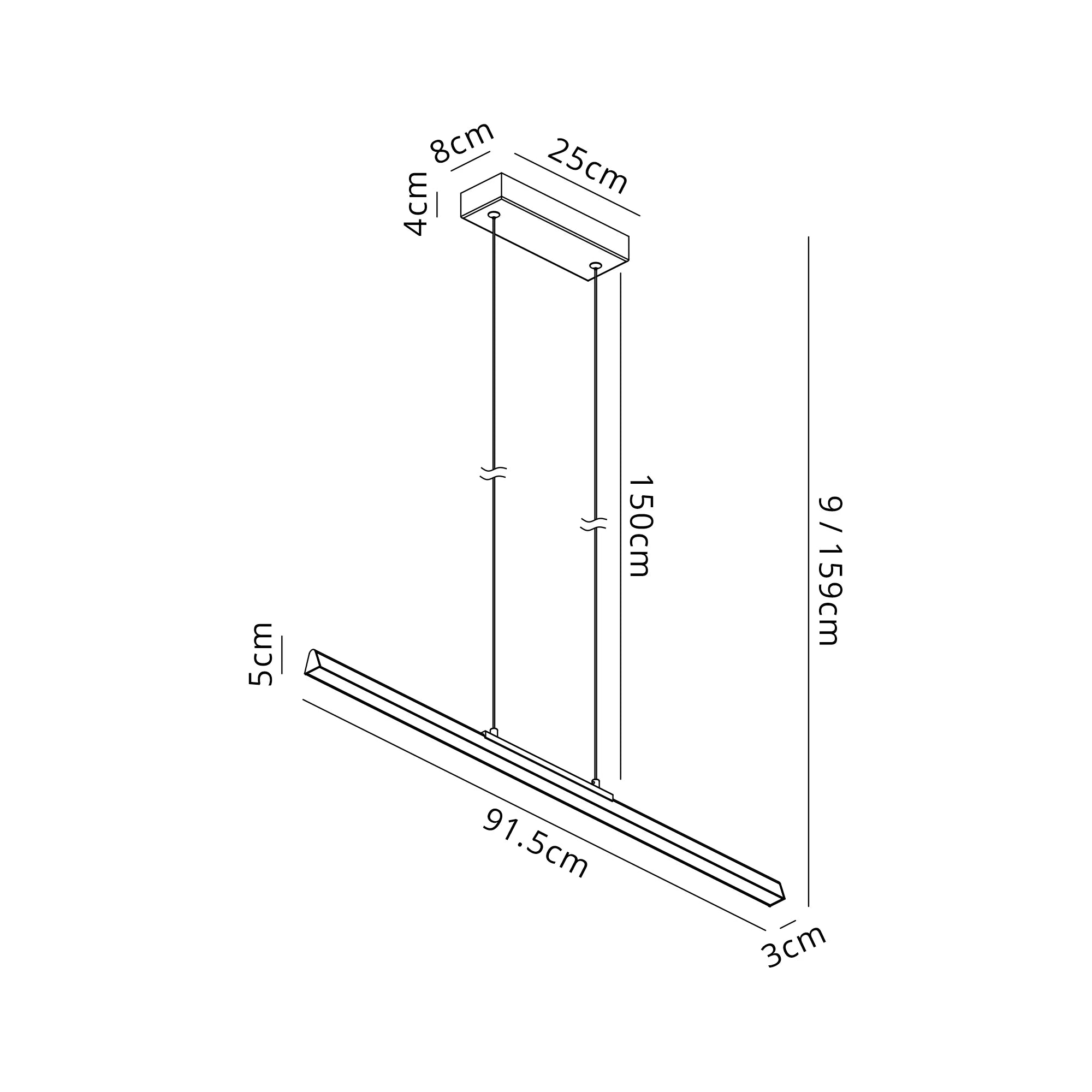 Lineal Linear Pendant, LED, 3000K 3yrs Warranty- Various Colours & Sizes