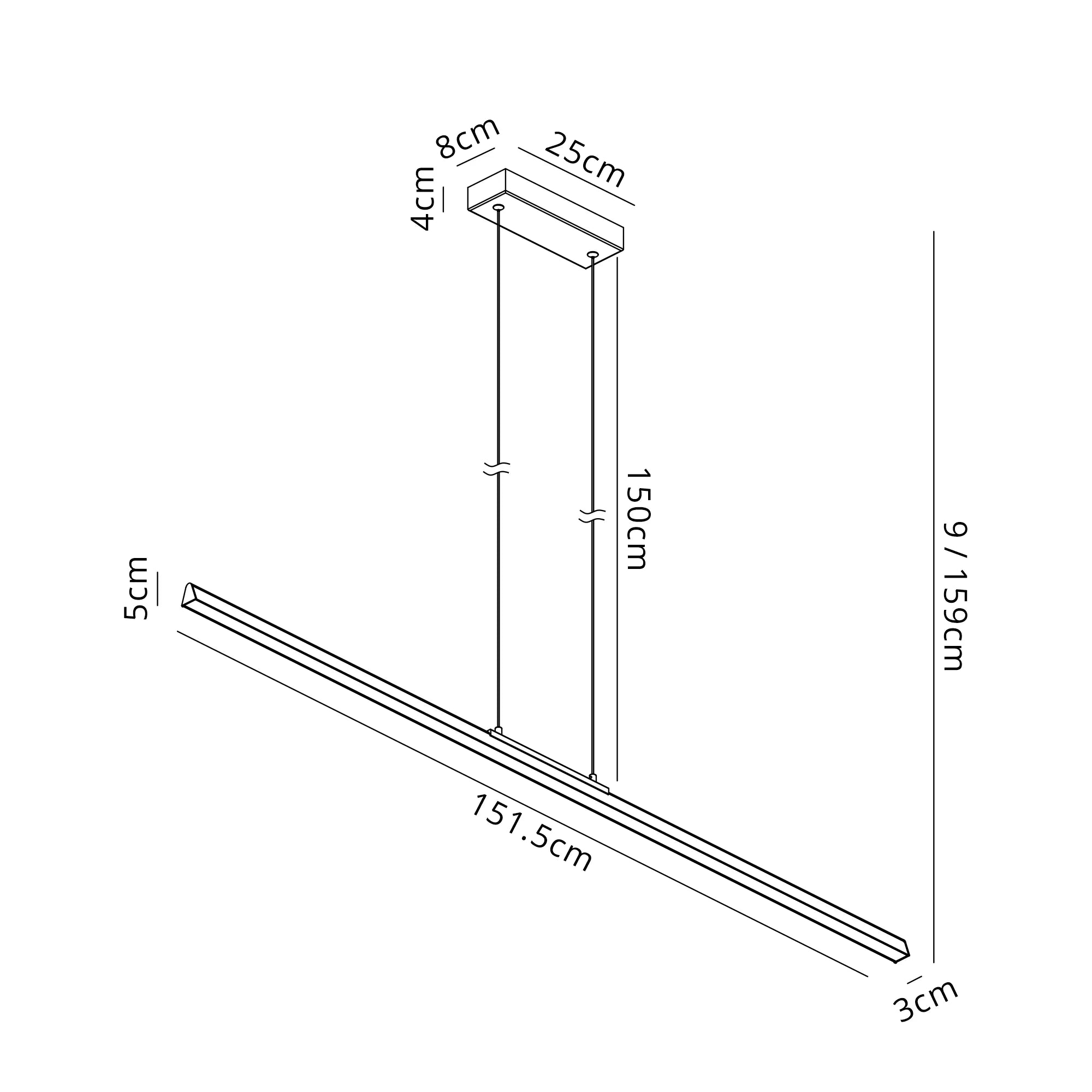 Lineal Linear Pendant, LED, 3000K 3yrs Warranty- Various Colours & Sizes