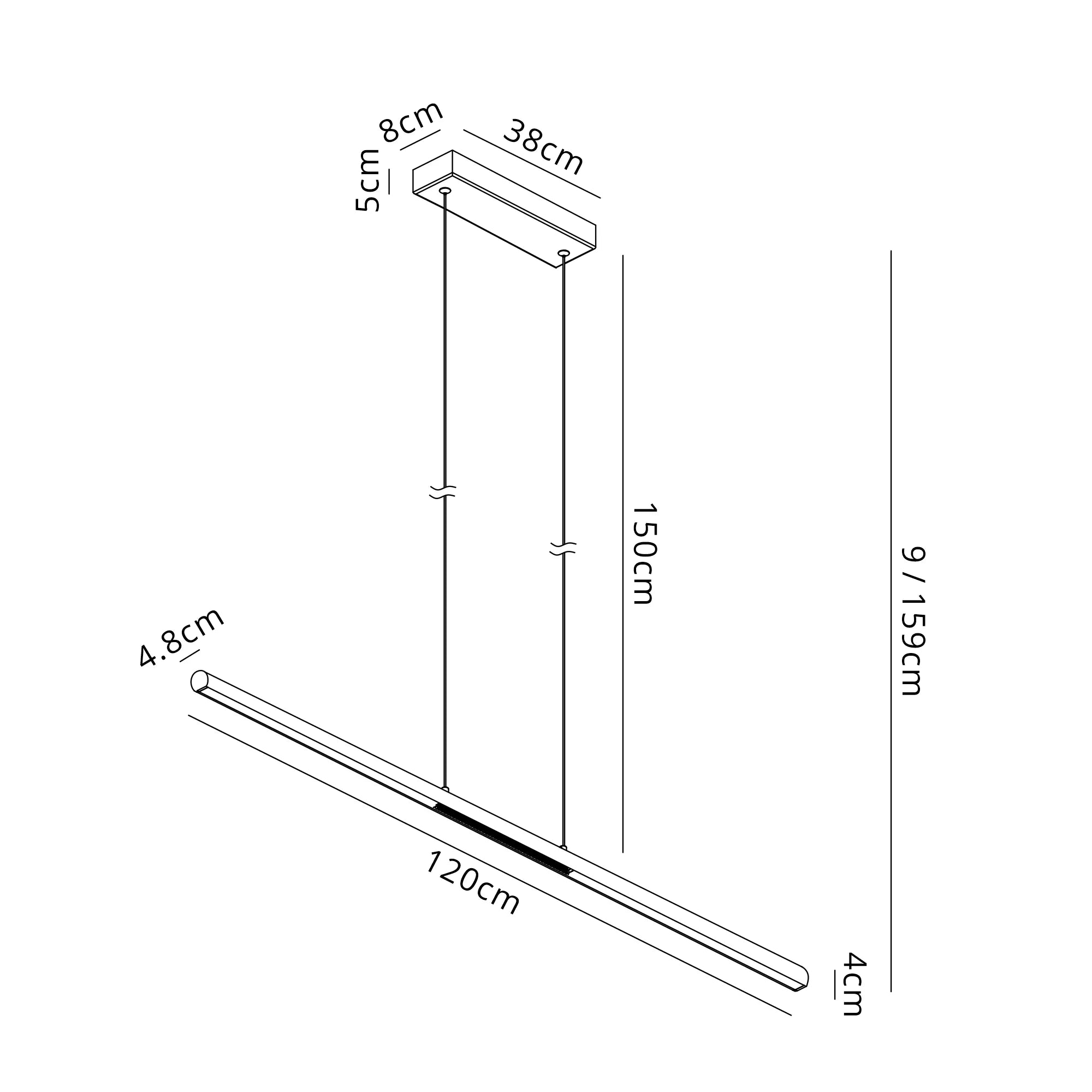 Lineal Linear Pendant, LED, 3000K 3yrs Warranty- Various Colours & Sizes