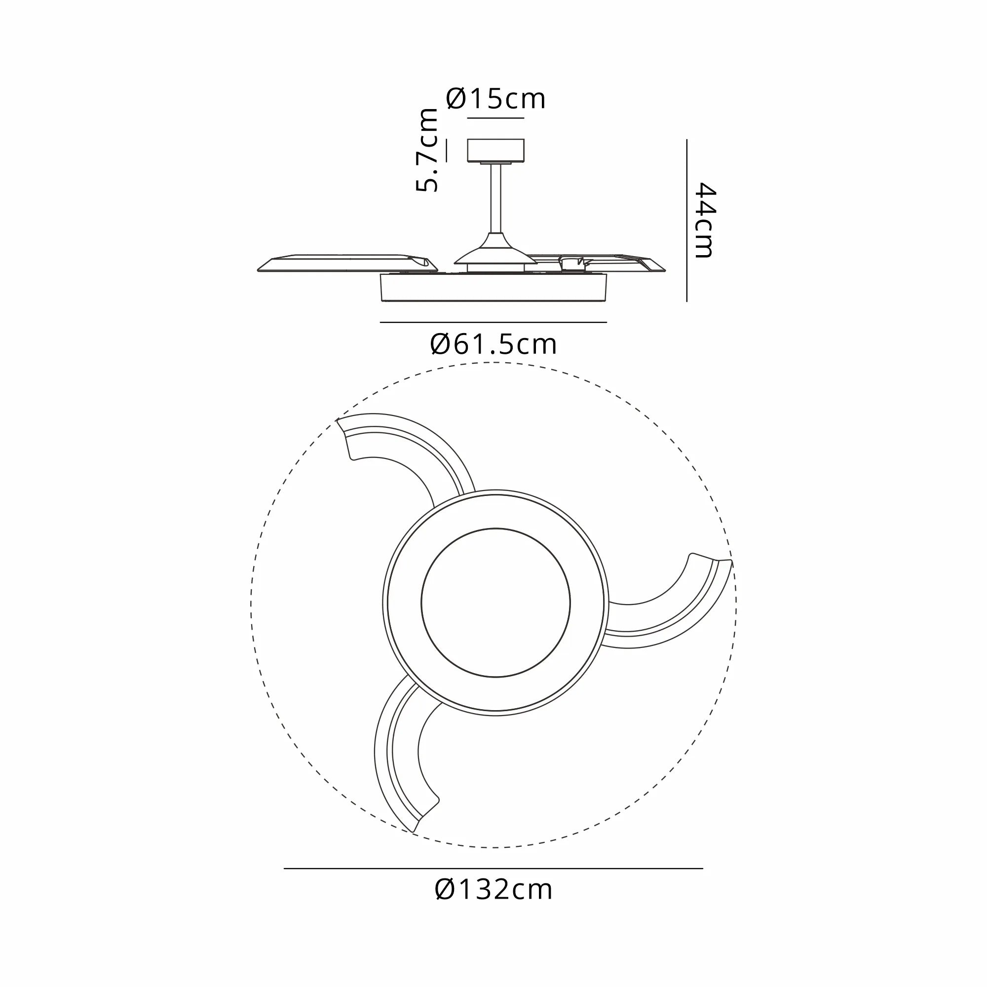 Niseko LED Fan Light w/ Remote Control - Various Colours