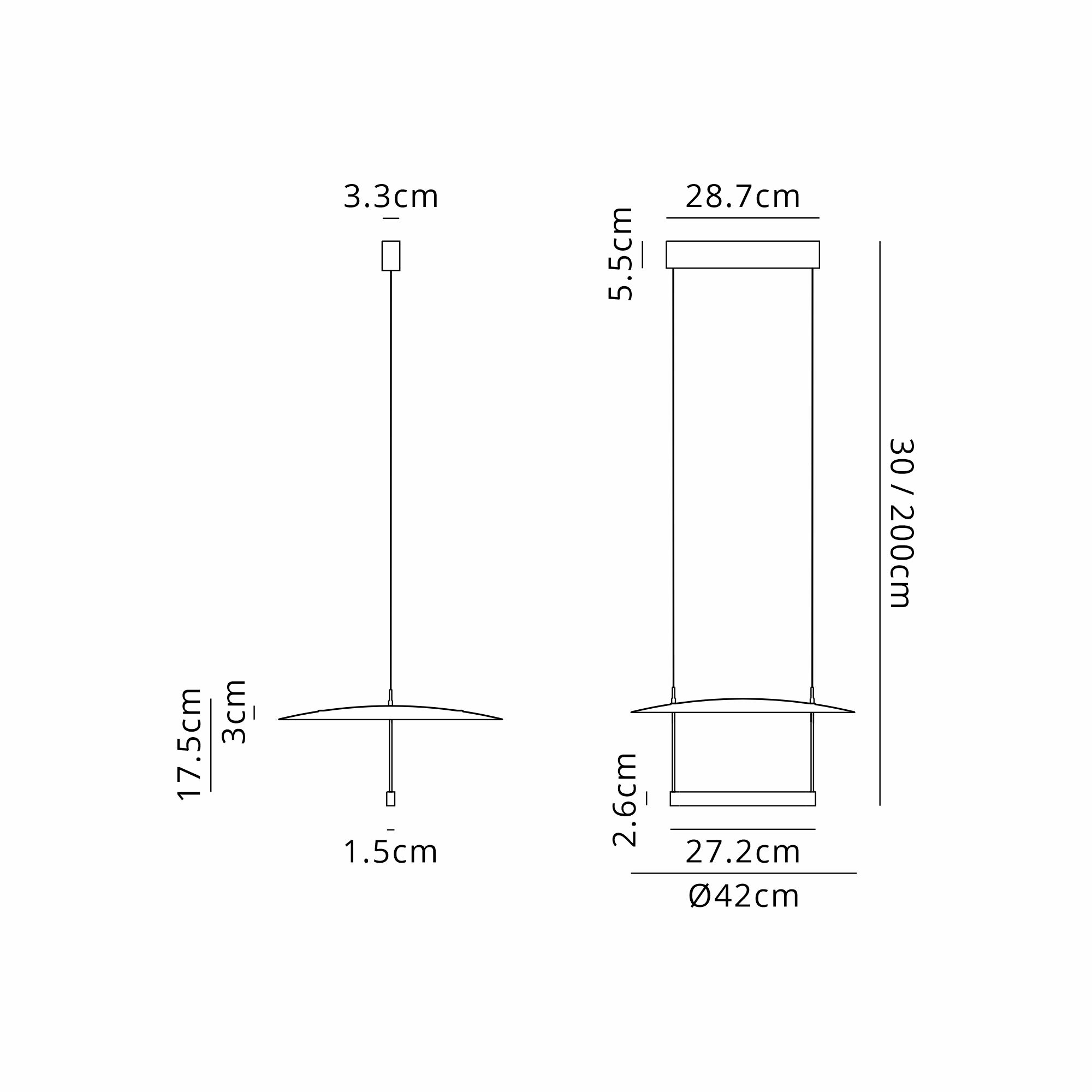 Sun II LED Pendant- Black Finish
