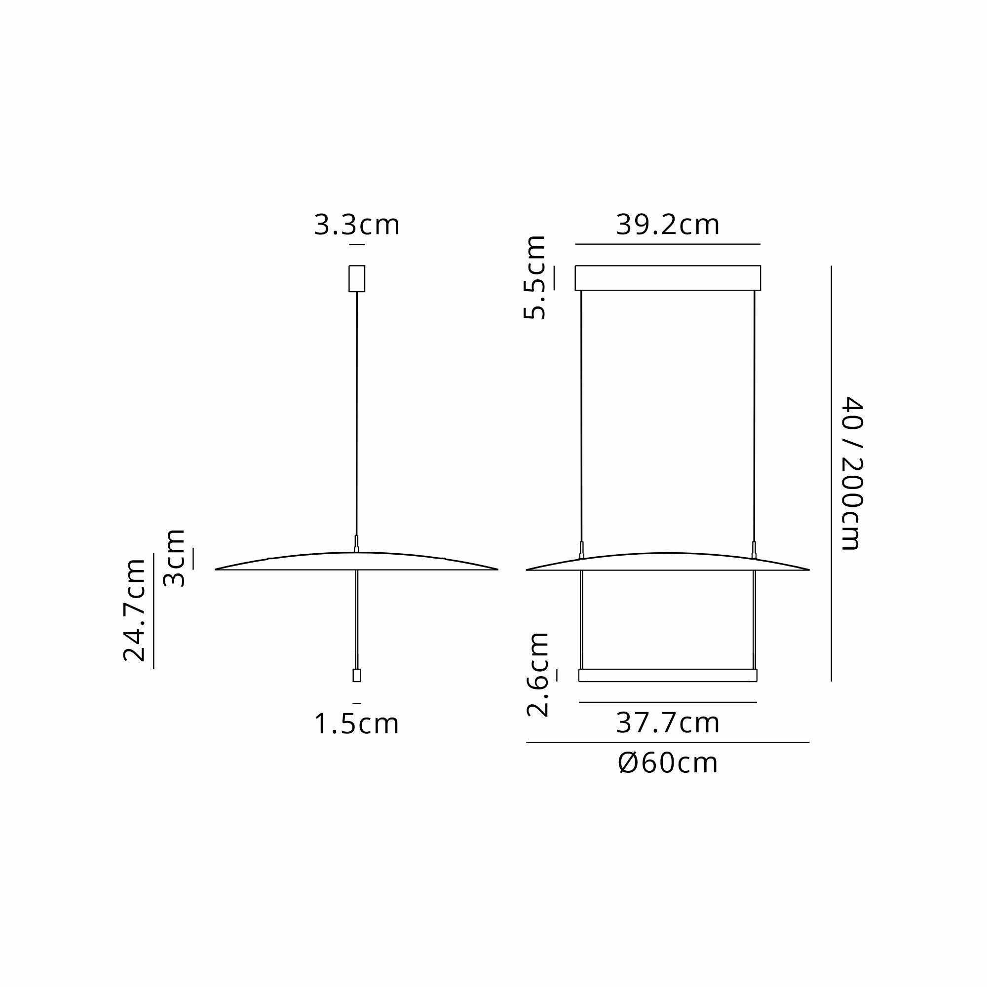 Sun II LED Pendant- Black Finish