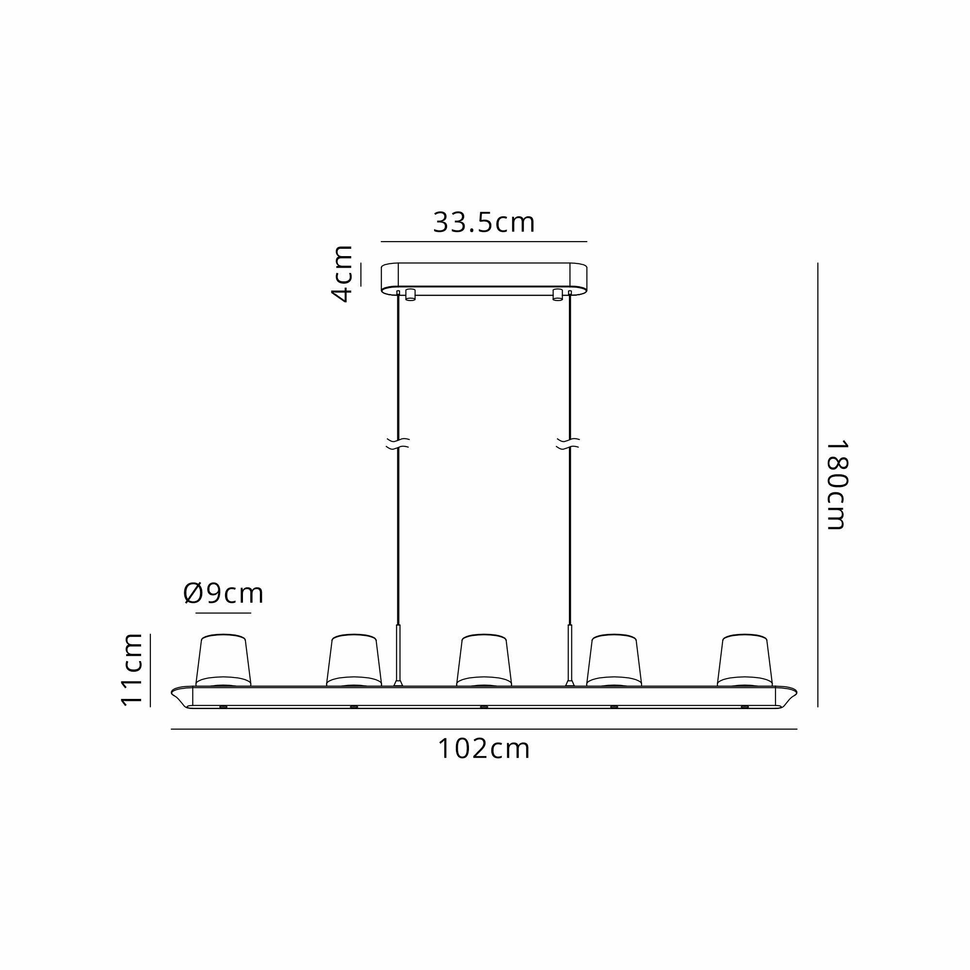 Alabastro 5/6 Light LED Linear Pendant