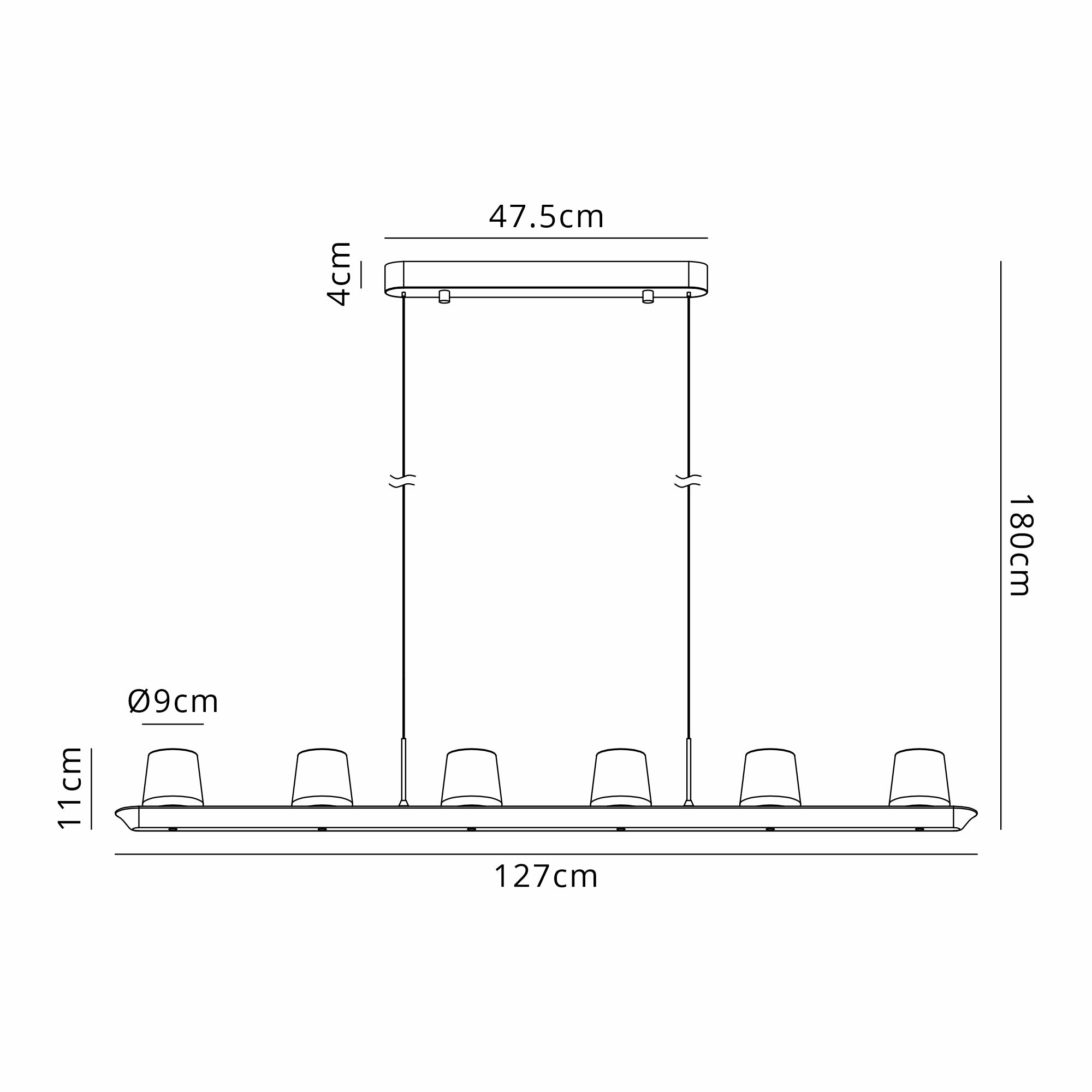 Alabastro 5/6 Light LED Linear Pendant