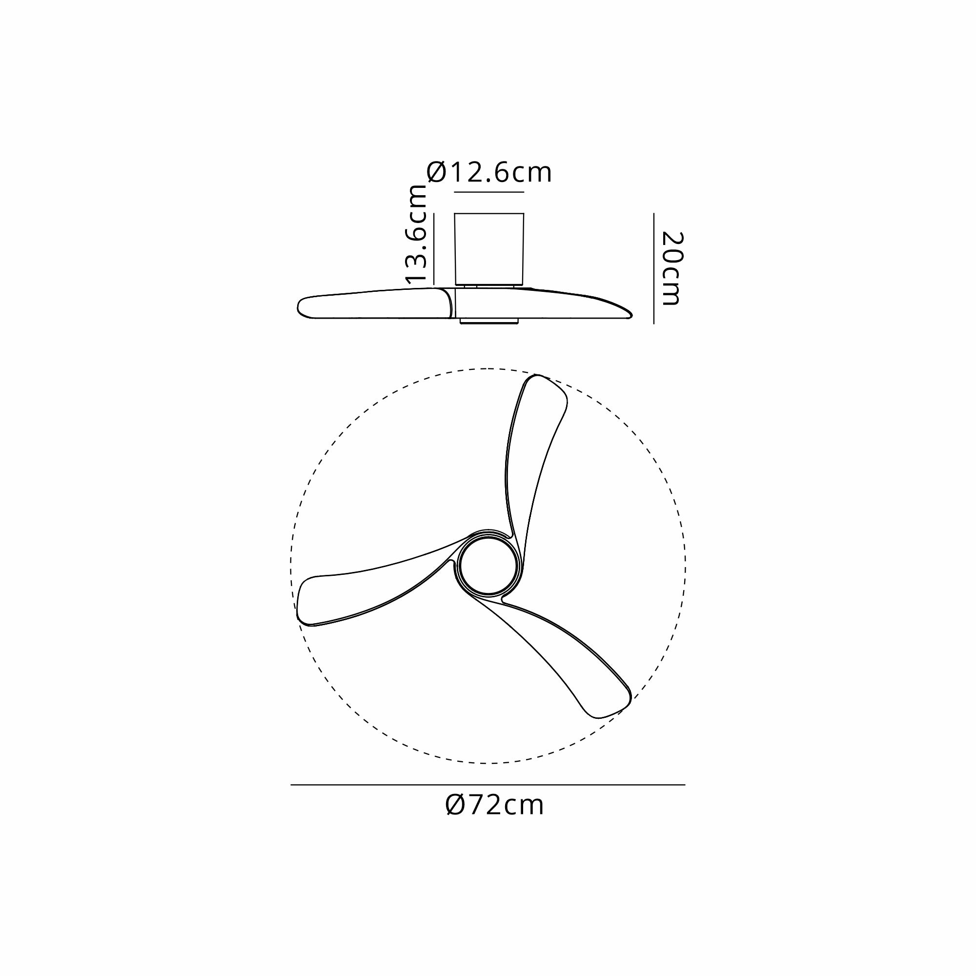 Nemo II 72cm 15W Dimmable Ceiling Light With Built in Fan- Various Finishes