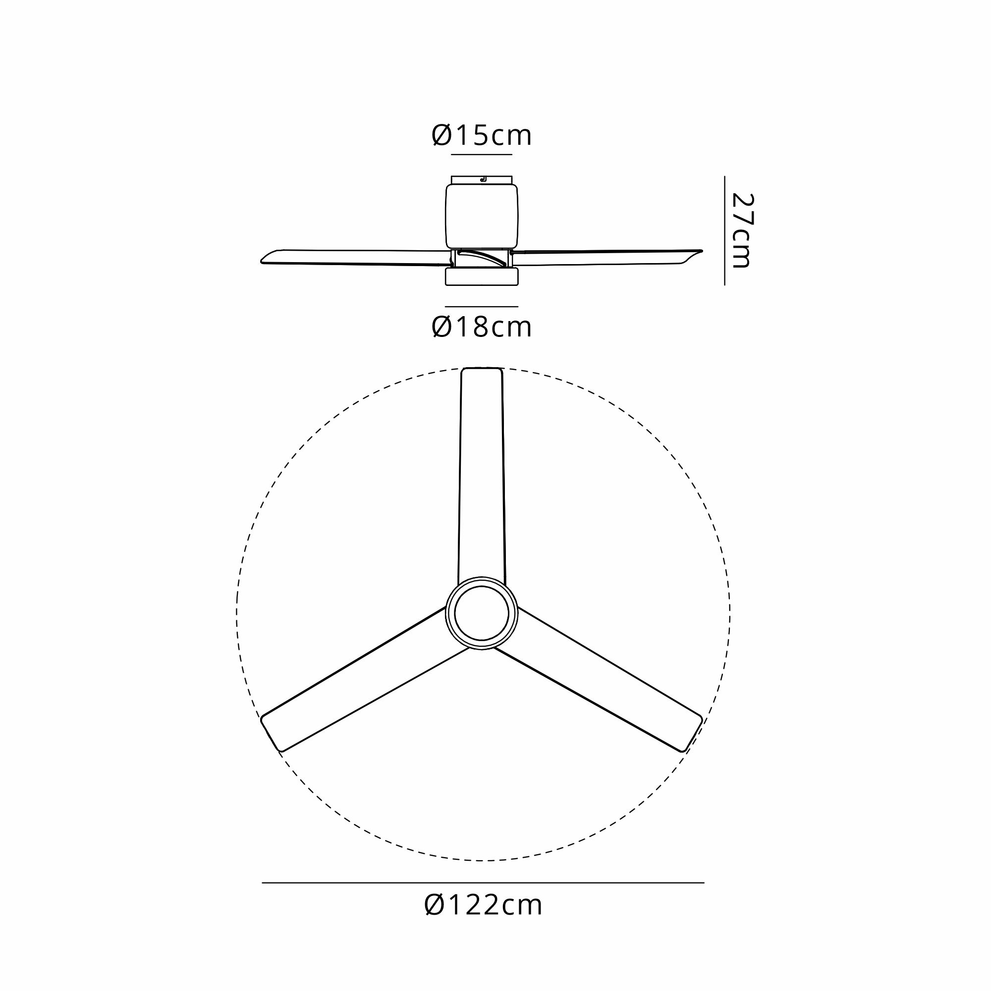 Ceramica M 1.2m LED Dimmable Ceiling Light With Built-In DC Fan- White/ Beige