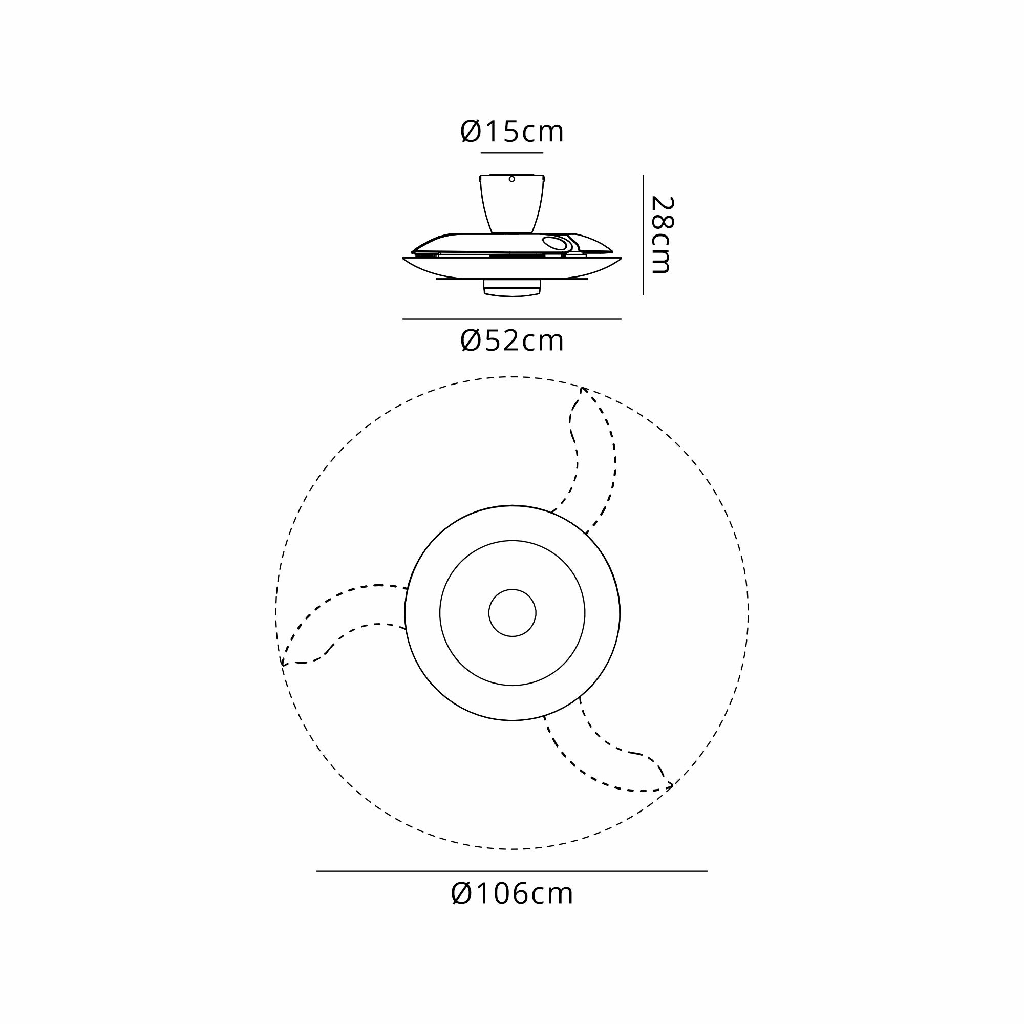 Kyoto 52cm LED Dimmable Ceiling Light With Built-In DC Fan- Coffee/ White