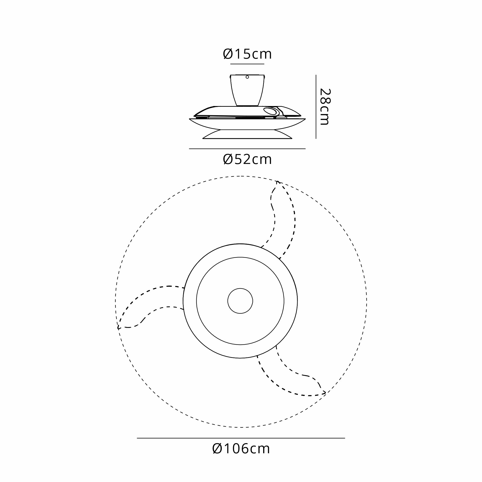 Patagonia 52cm LED Dimmable Ceiling Light With Built-In 30W DC Fan Remote Control- Coffee/ White Finishes
