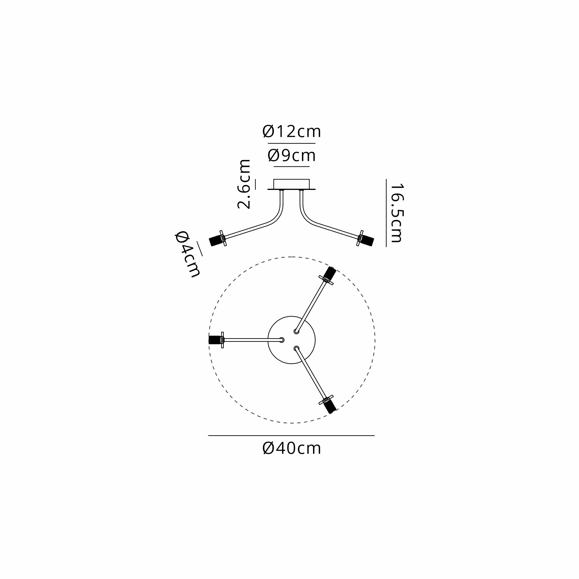 Caledon Semi Flush Light, 3 Light G9- Various Finishes