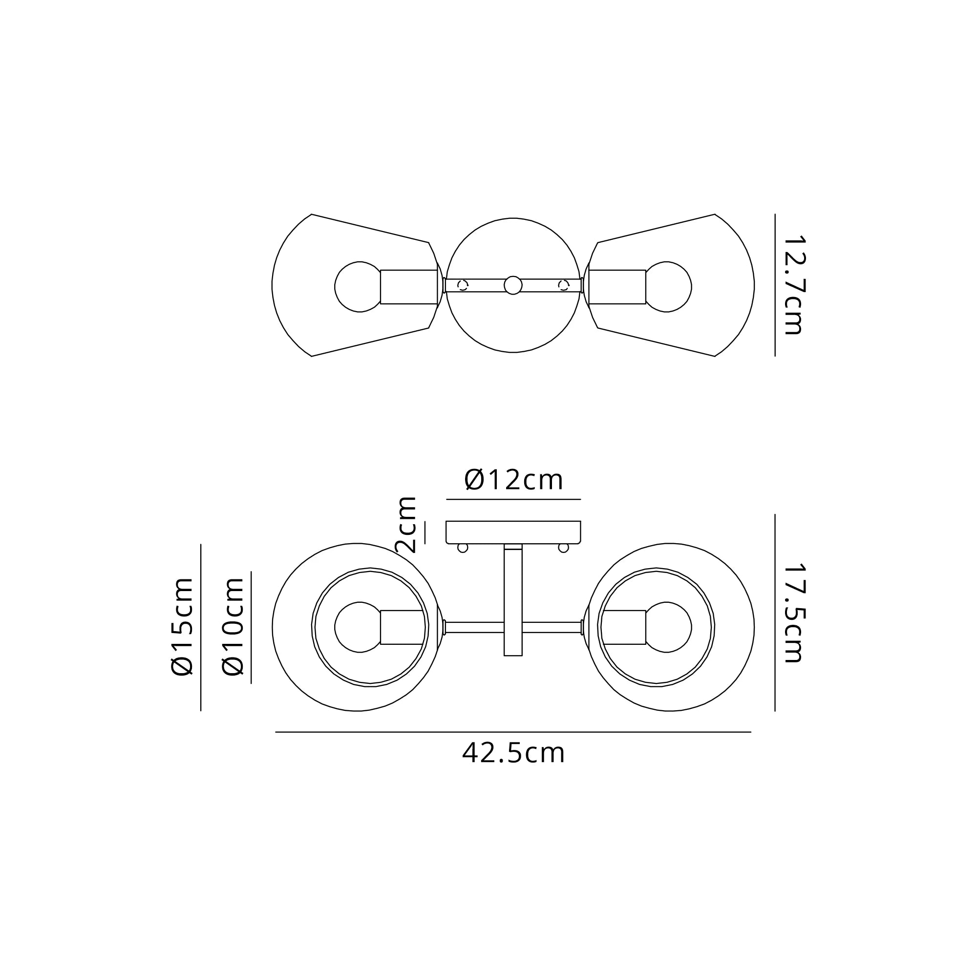 Delmar 2Lt Wall Light - Various Colours