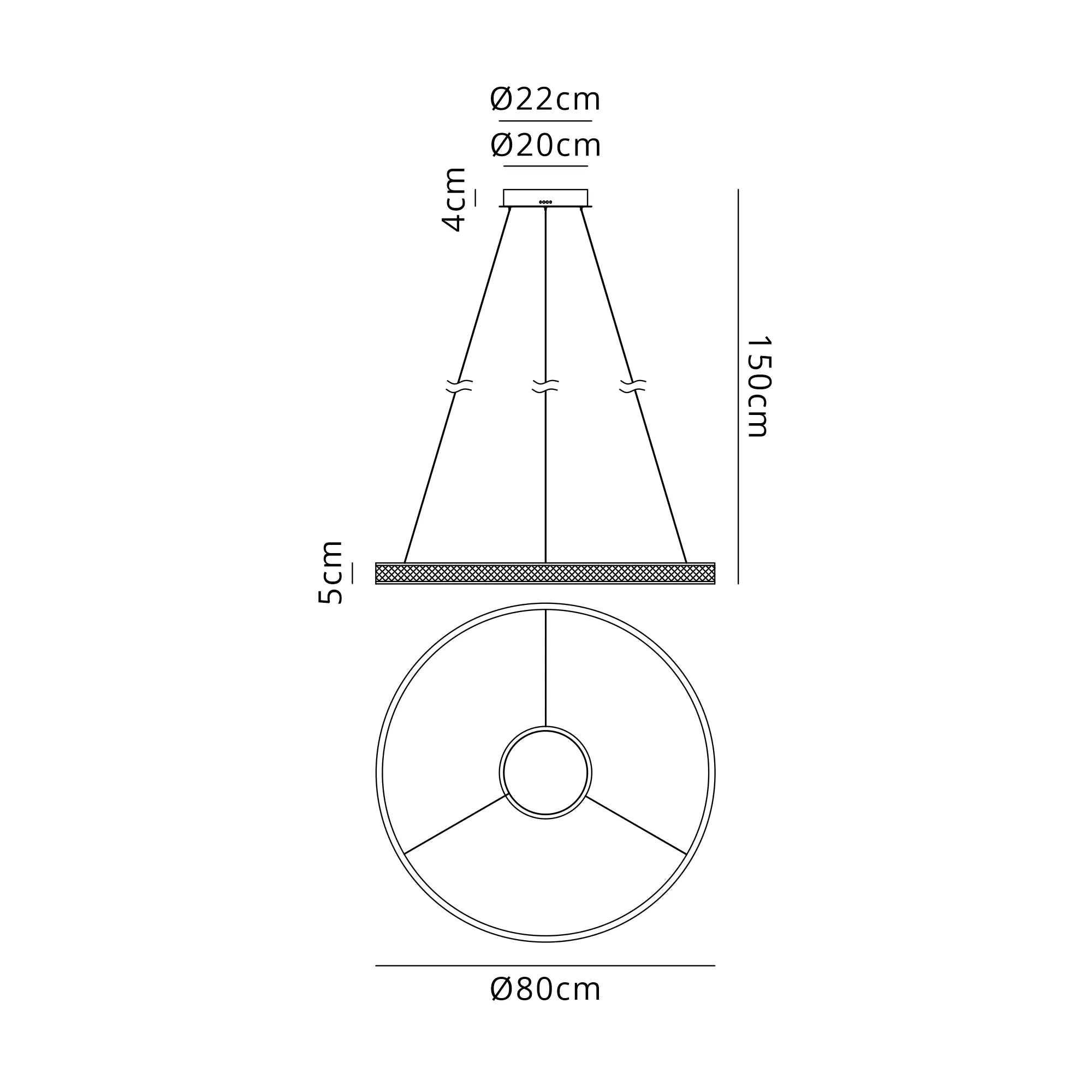 Aprica Round Hanging LED Ceiling Lights- Various Sizes