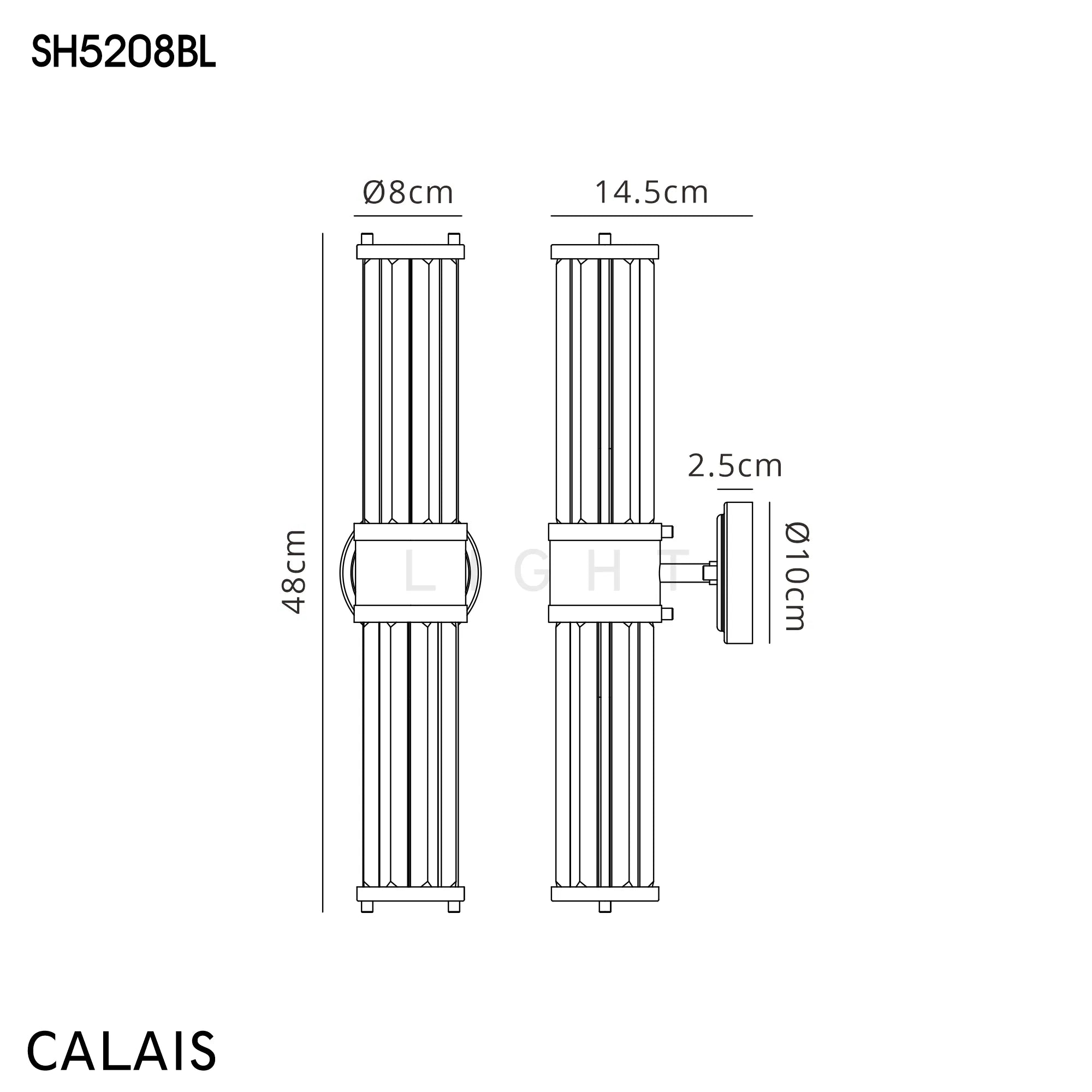 Clarin 2lt Crystal Wall Light- Various Finishes