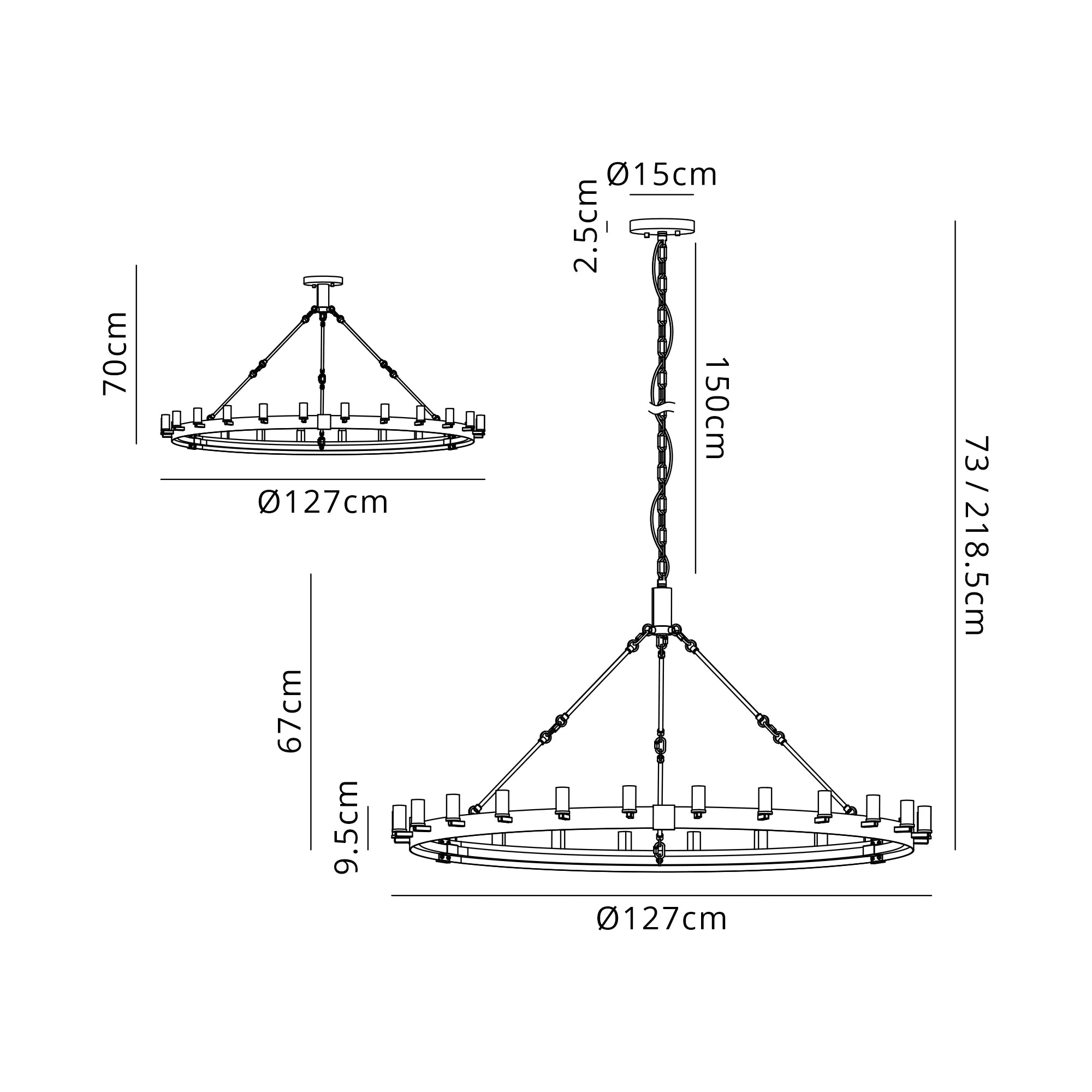 Blare 78/84 Light Chandelier- Various Finishes