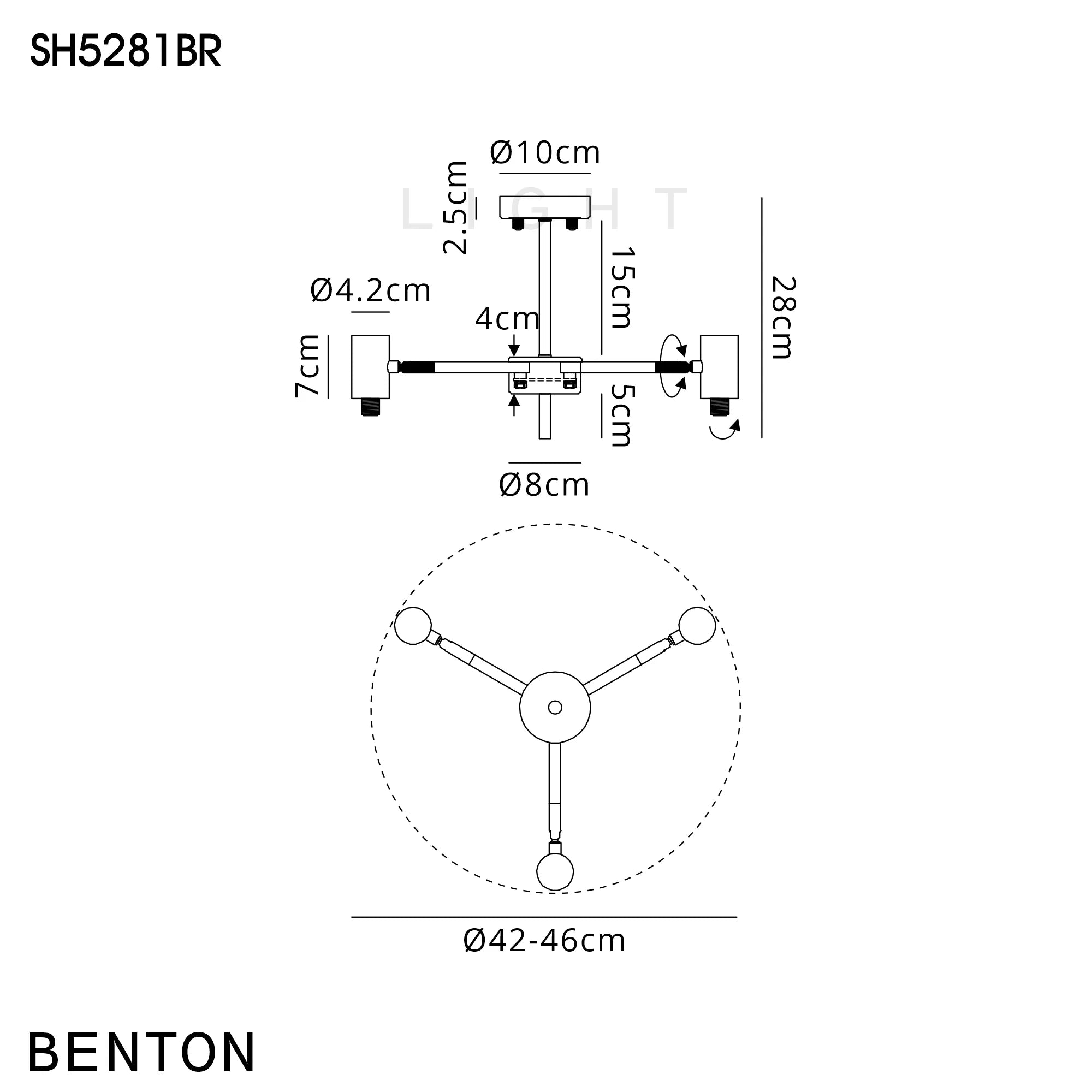 Brantley 3Lt/5 Lt Semi Flush Ceiling Light G9- Various Finishes