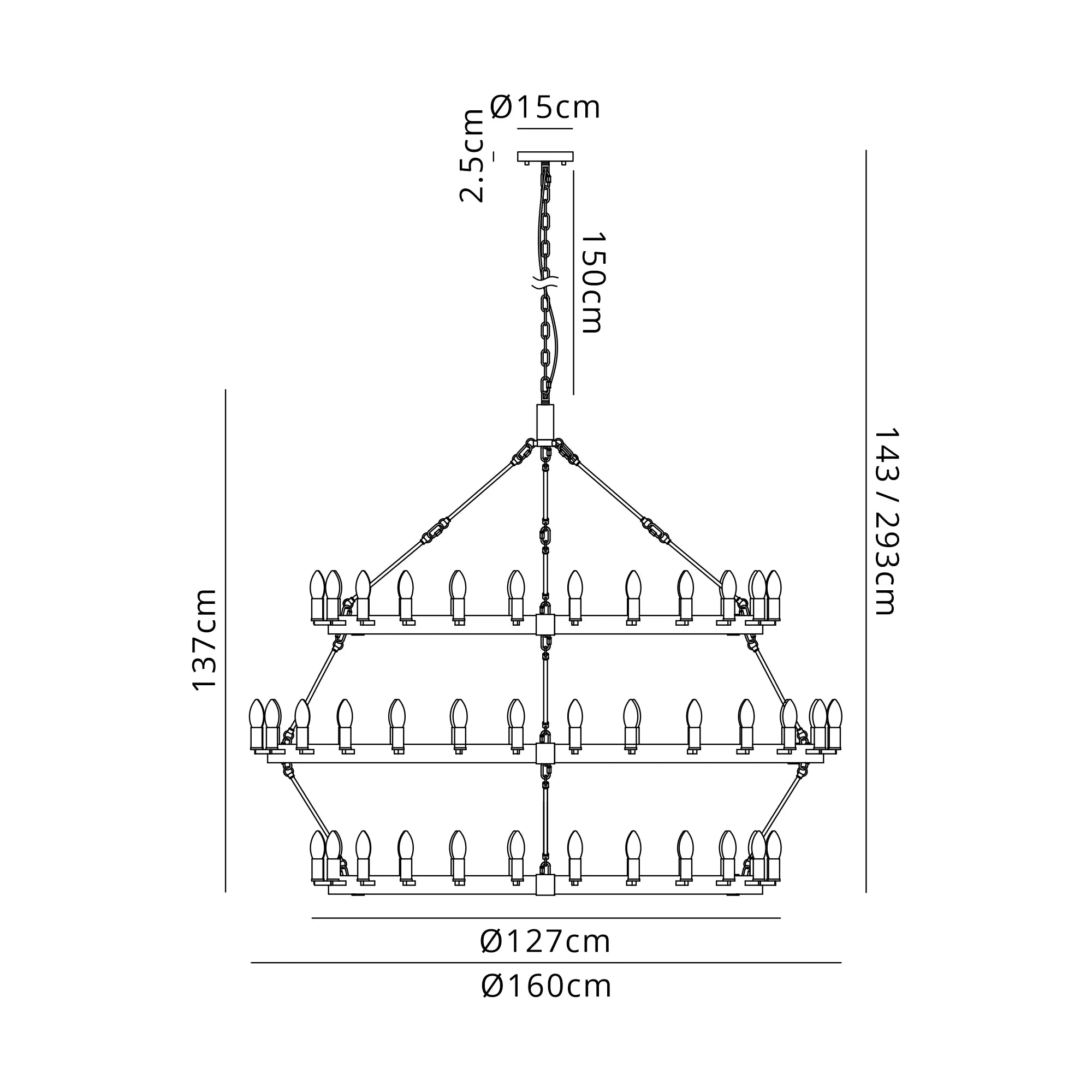 Blare 78/84 Light Chandelier- Various Finishes