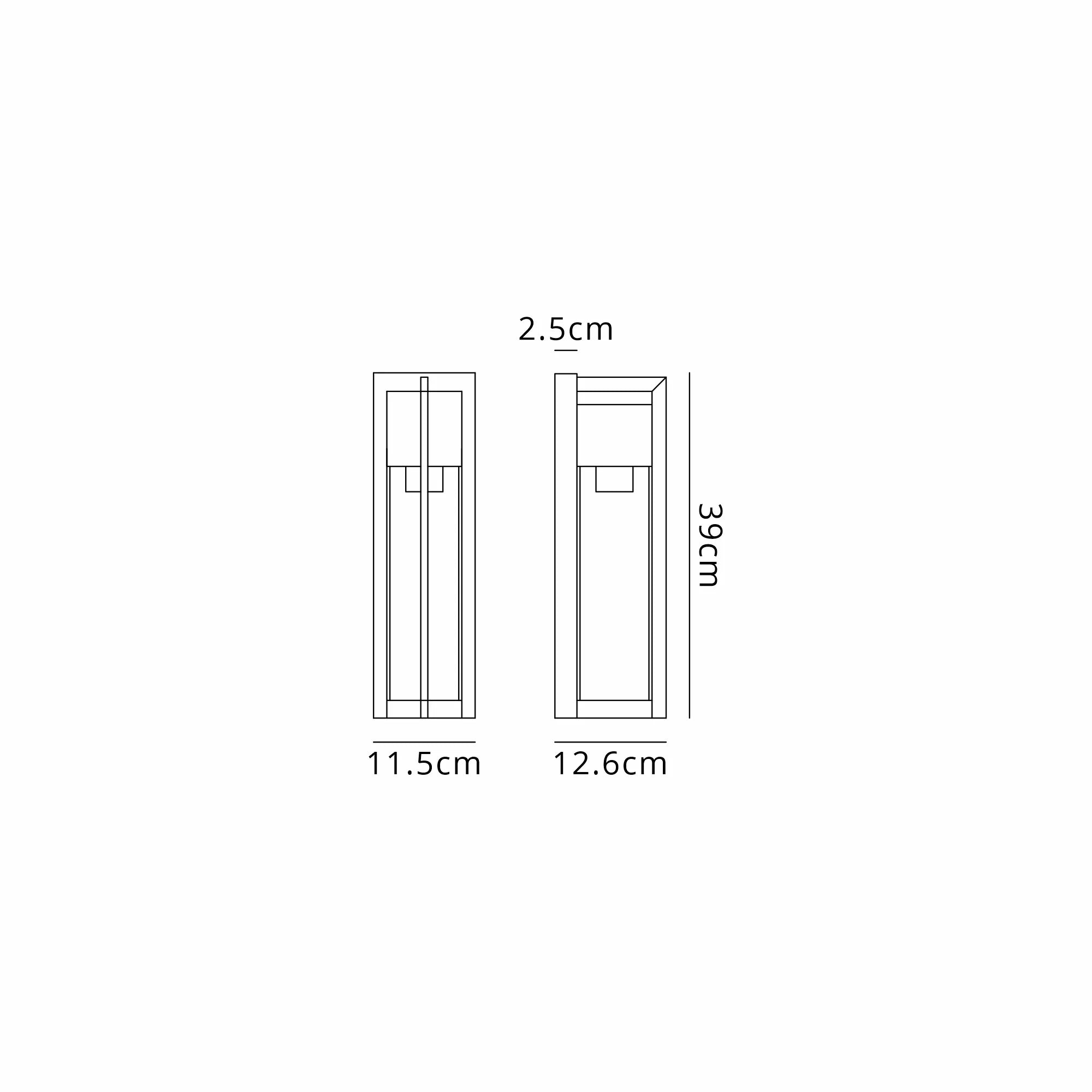 Aisling Rectangular Flush Wall Lamp- Satin Black/Seeded Clear Glass