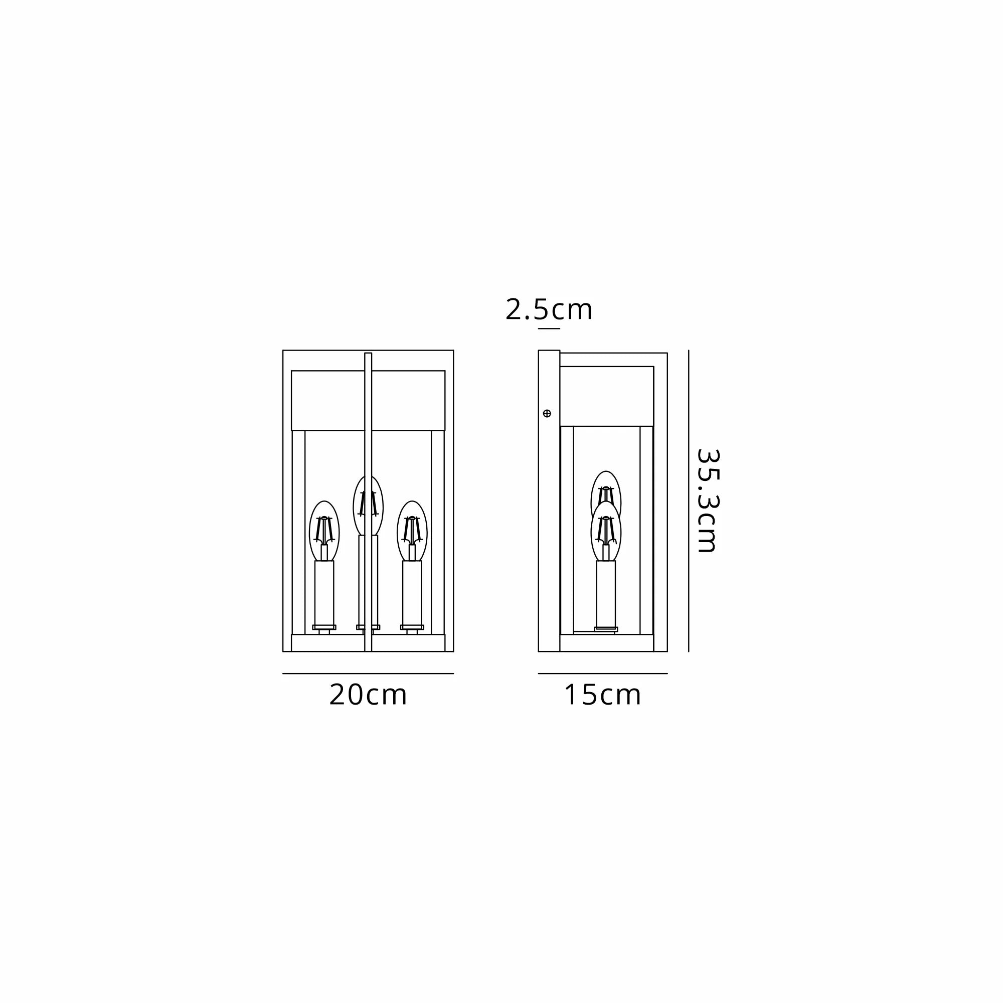 Aisling Rectangular Flush Wall Lamp- Satin Black/Seeded Clear Glass