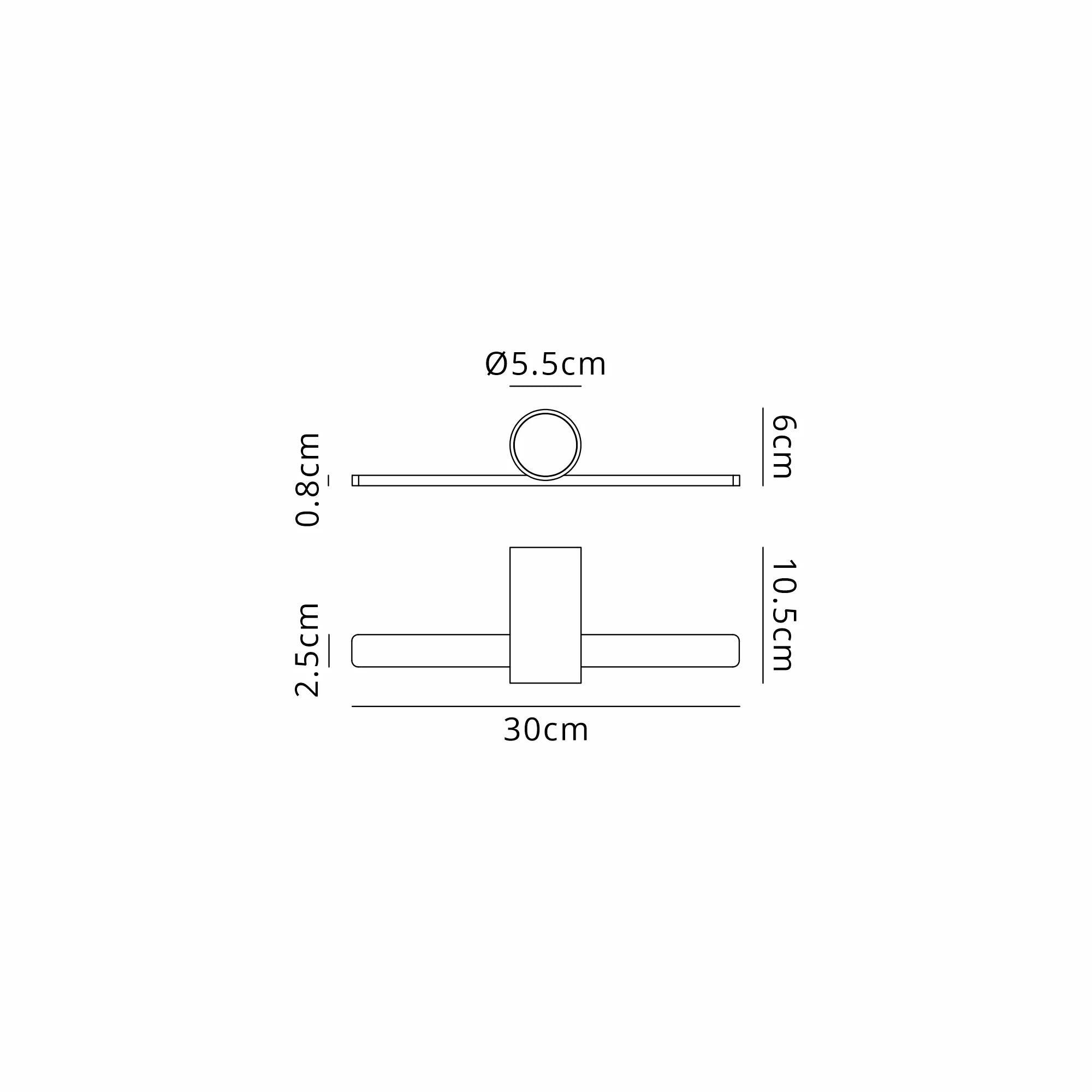 Oban Wall/ Over Mirror Light LED, 3000K IP44, Black/Gold- Various Sizes