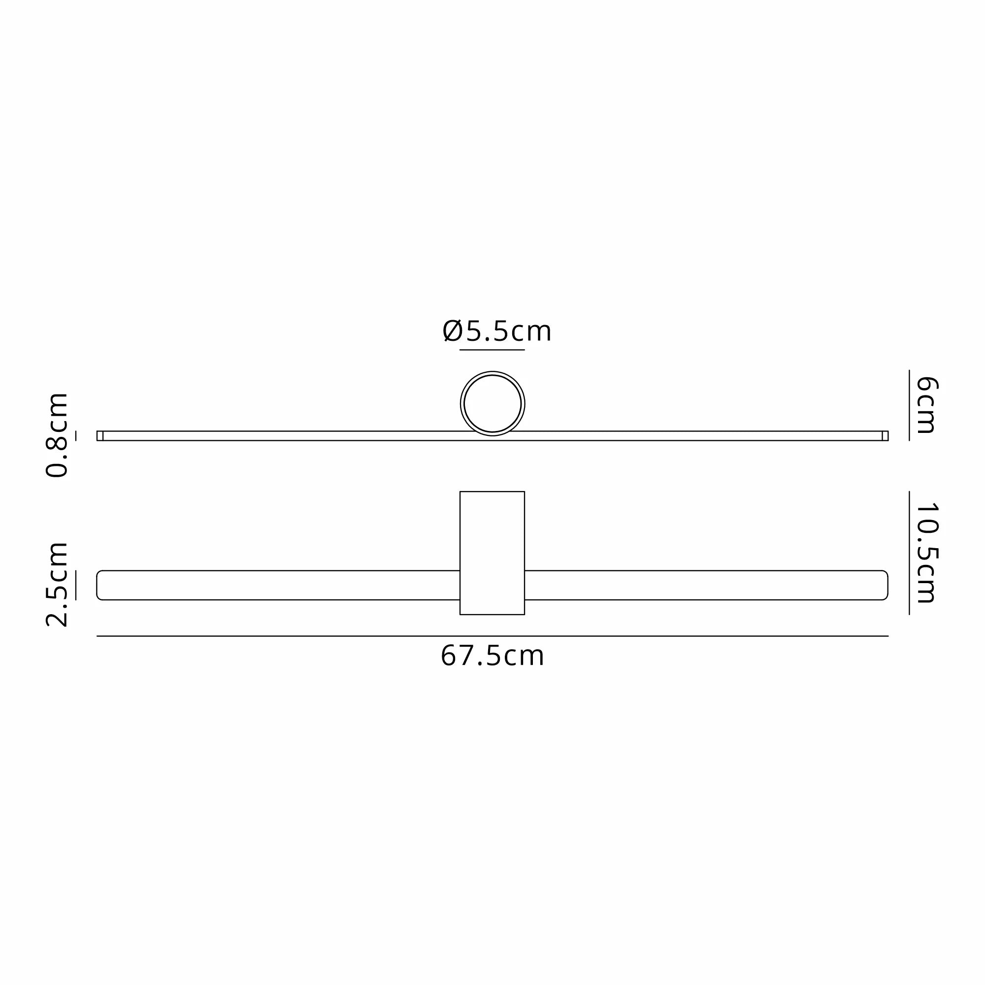 Oban Wall/ Over Mirror Light LED, 3000K IP44, Black/Gold- Various Sizes
