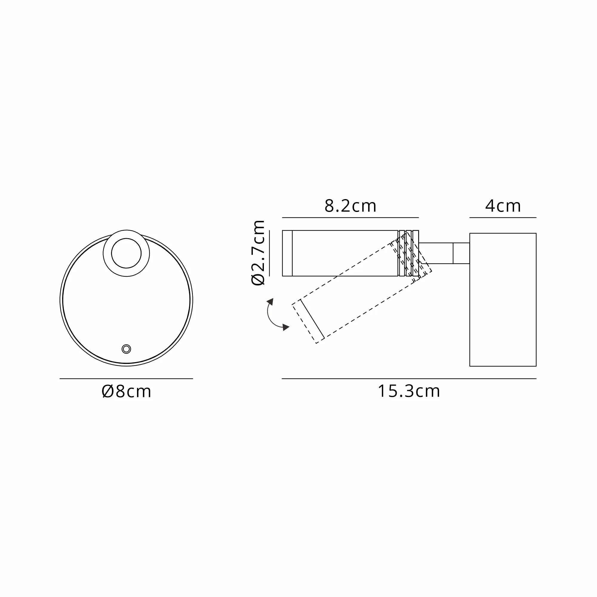 Marian Rechargeable Battery Operated Wall Light- Black/ White
