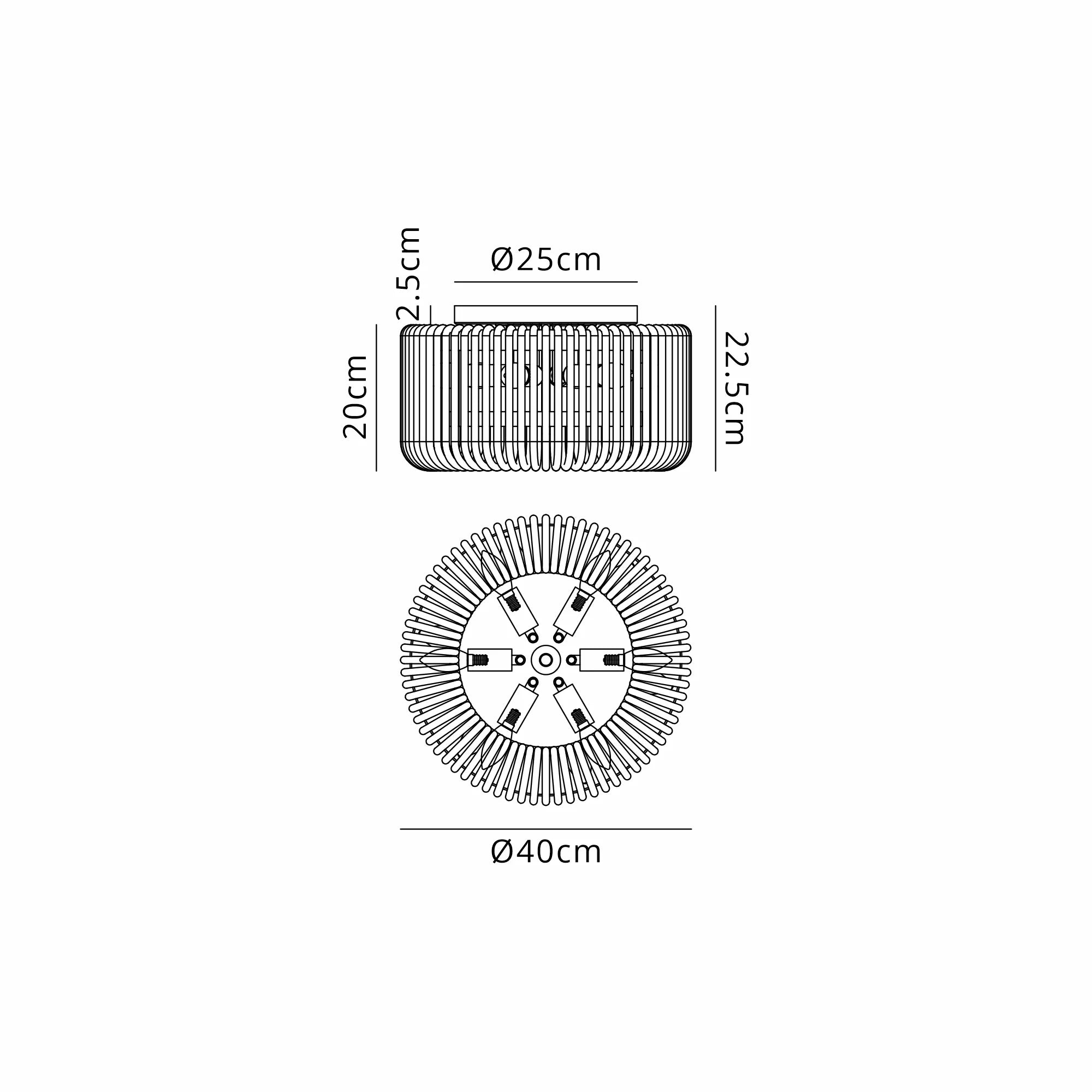 Jonas Round Flush Ceiling Light- Various Sizes & Finishes