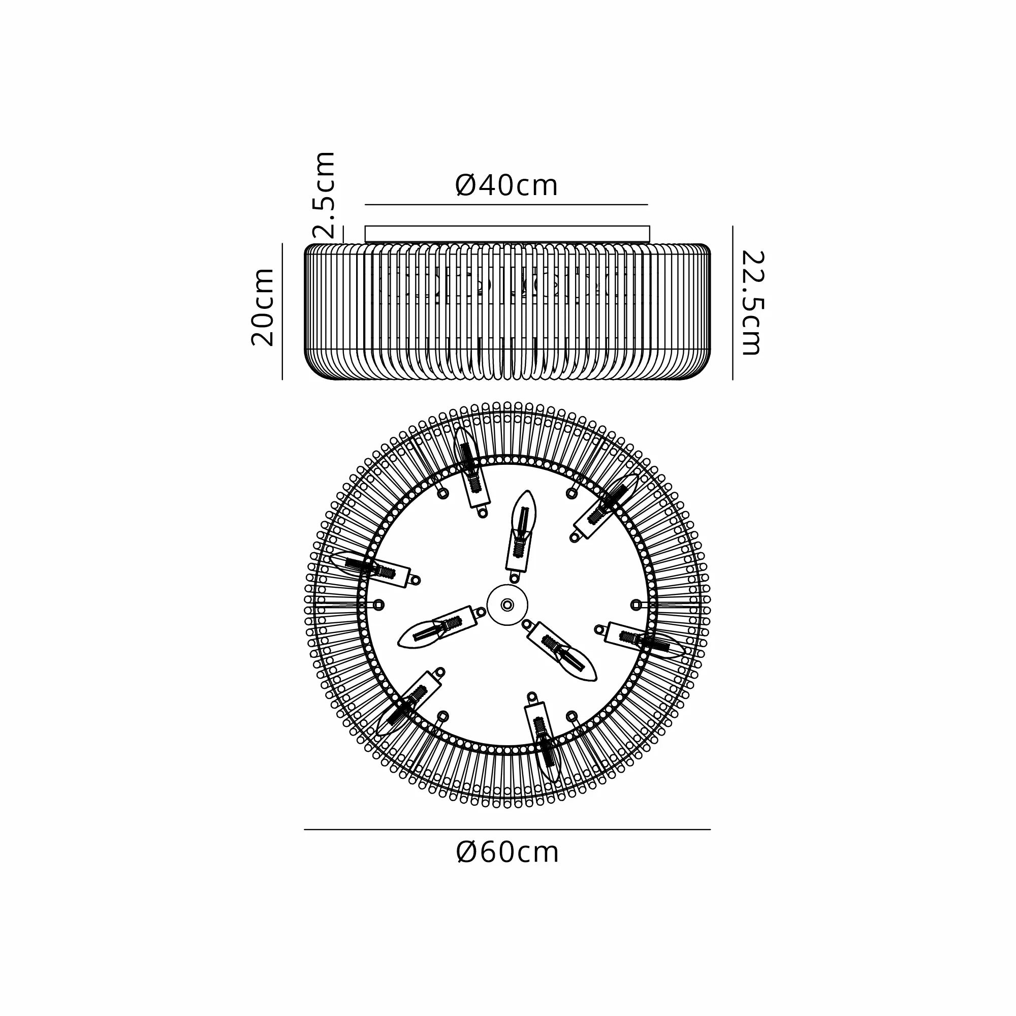 Jonas Round Flush Ceiling Light- Various Sizes & Finishes