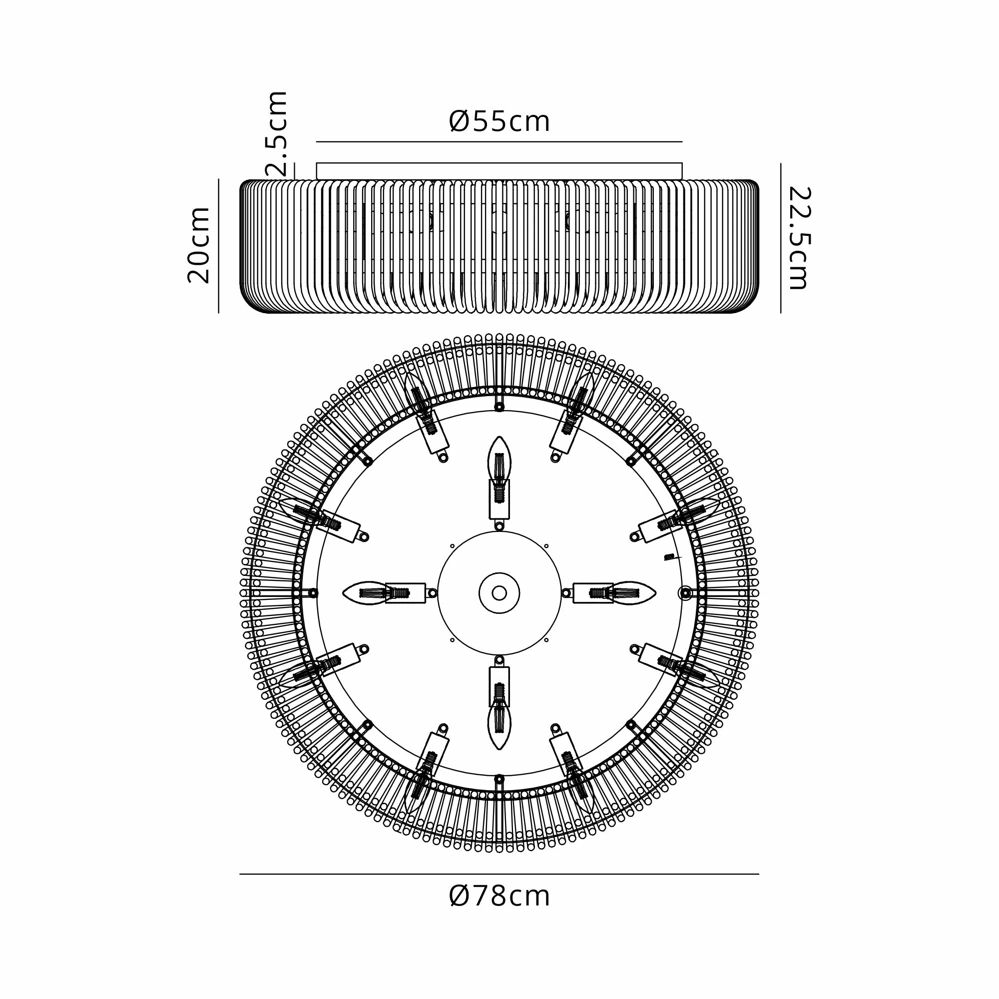 Jonas Round Flush Ceiling Light- Various Sizes & Finishes