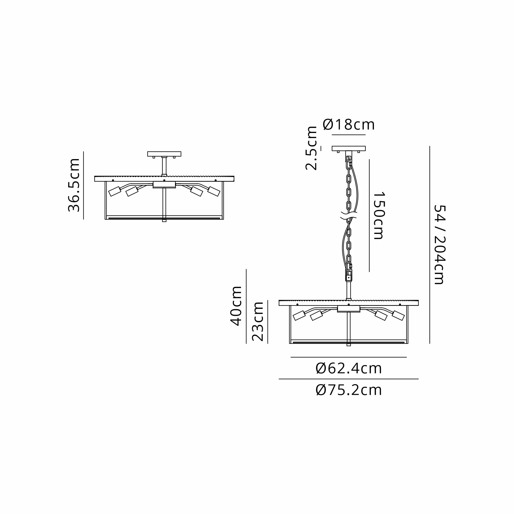 Jonas 9/12/15 Lt Round Pendant/Semi Ceiling- Various Finishes & Sizes
