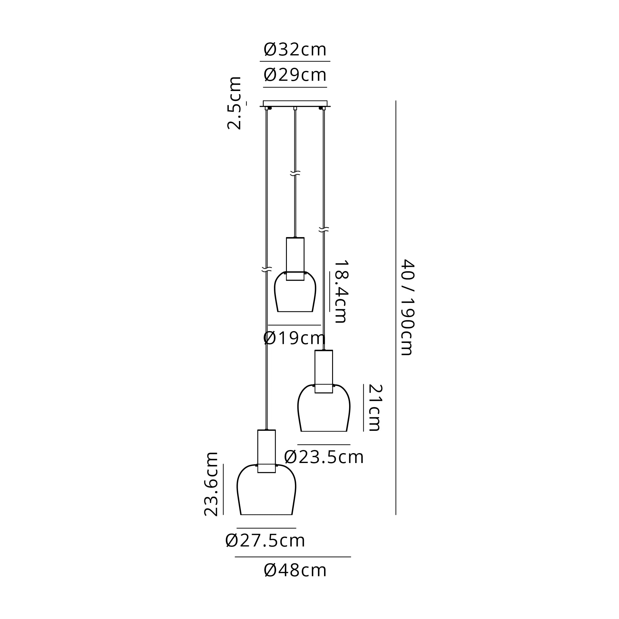 Camden Round Pendant Light- Various Sizes & Finishes