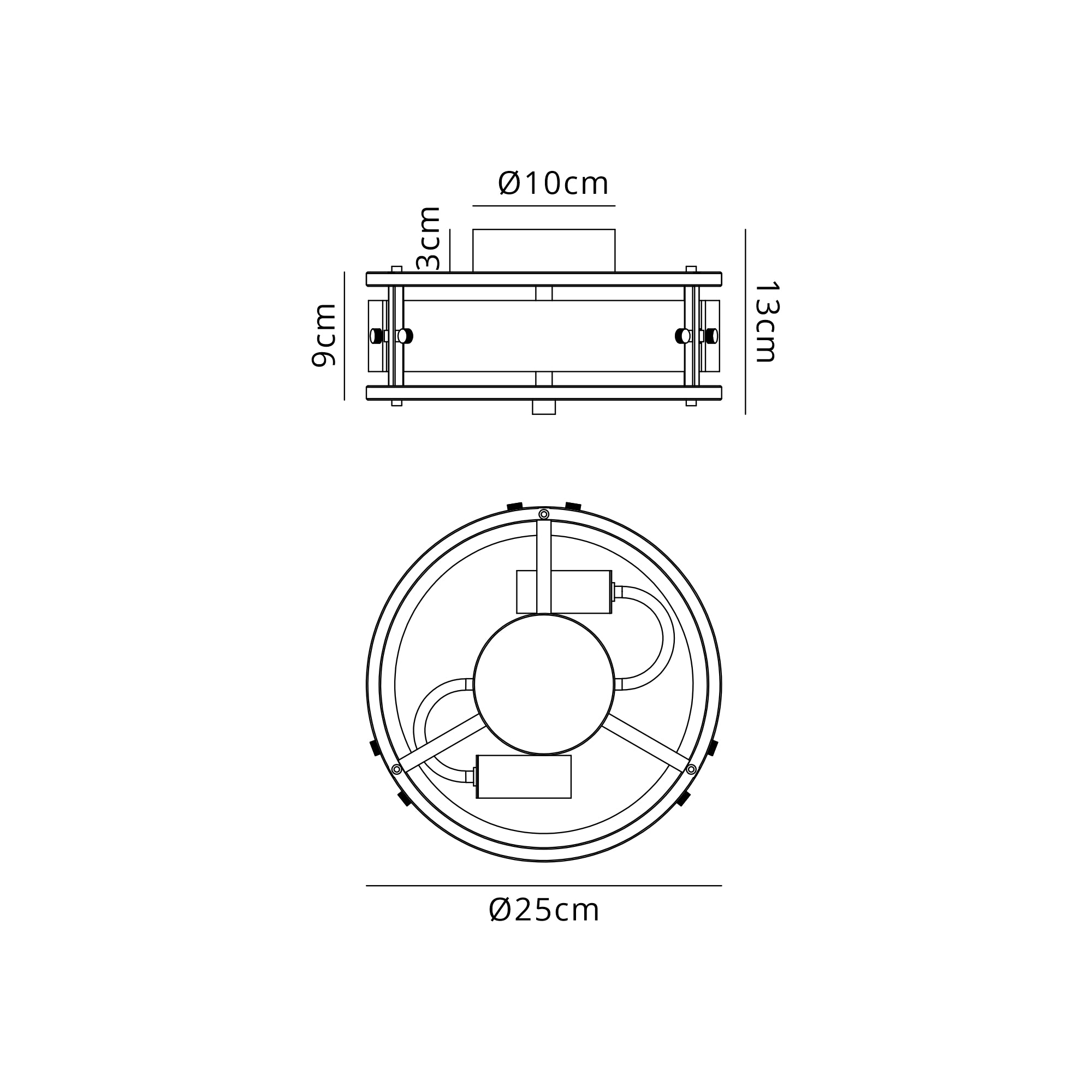 Sierra 25cm/40cm Bathroom Ceiling  Light- Various Finishes