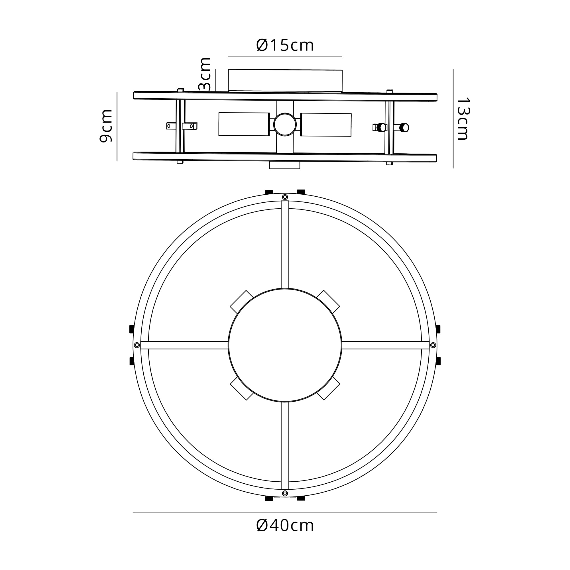 Sierra 25cm/40cm Bathroom Ceiling  Light- Various Finishes