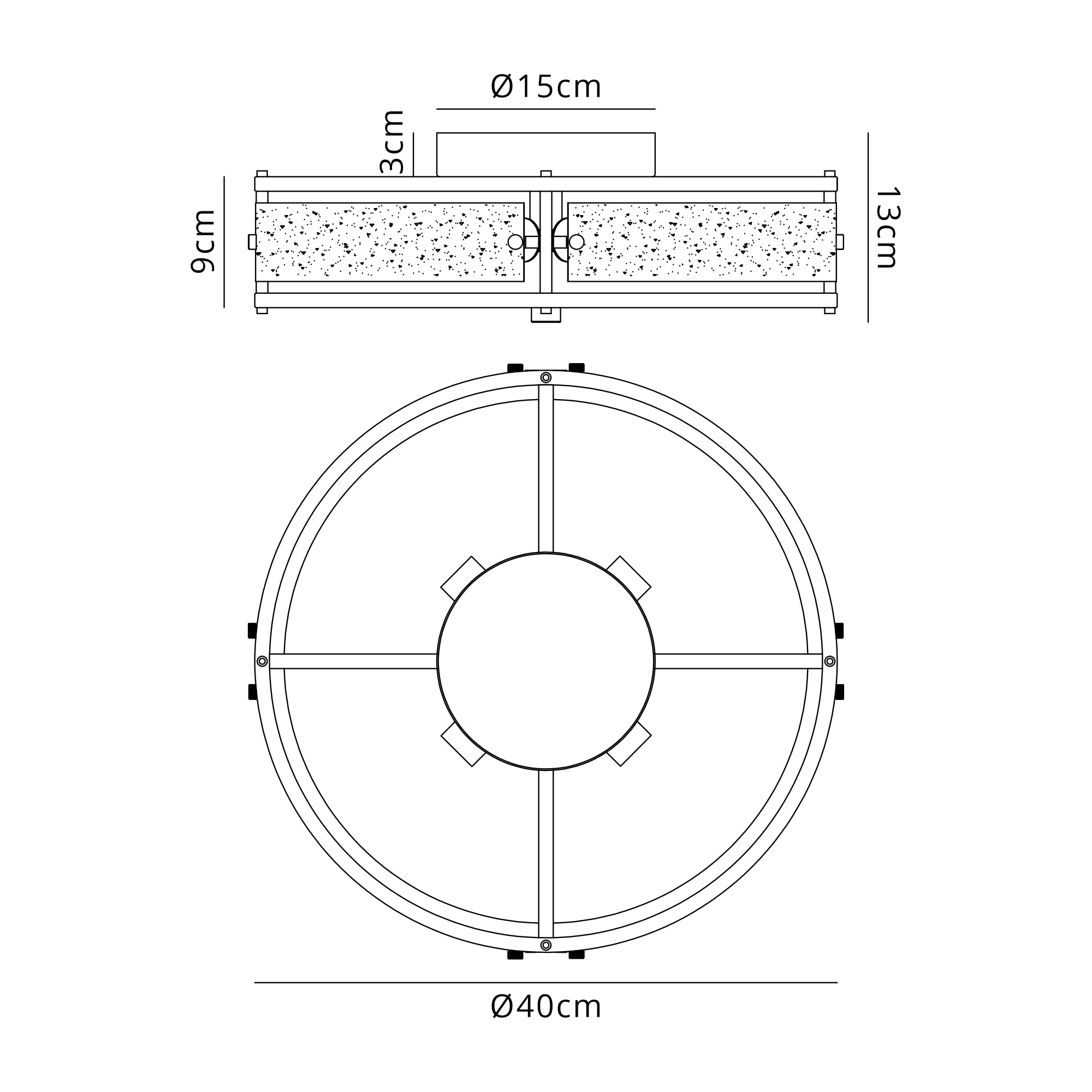 Sierra 25cm/40cm Bathroom Ceiling  Light- Various Finishes