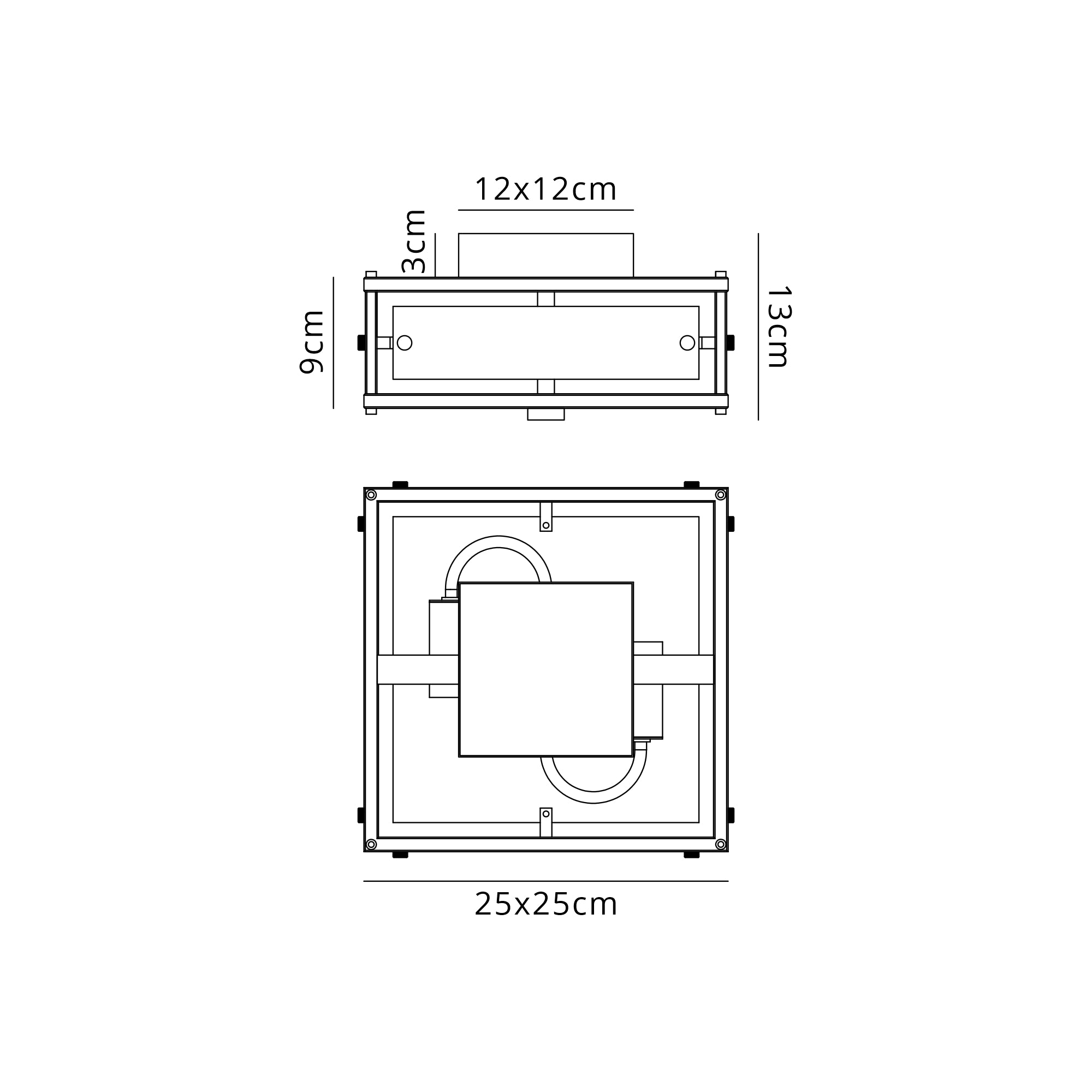 Sierra 25cm/40cm Square  Bathroom Ceiling  Light- Various Finishes