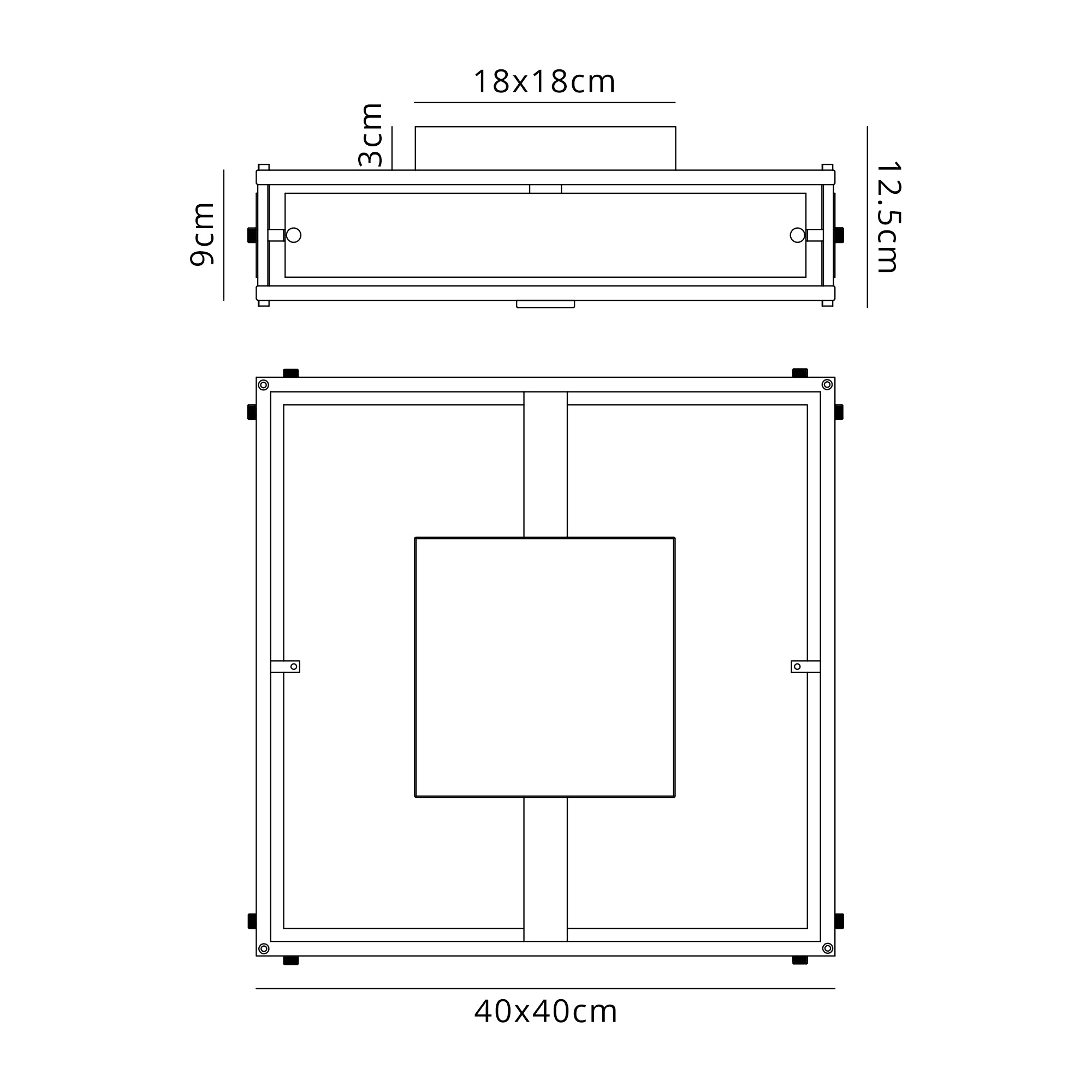 Sierra 25cm/40cm Square  Bathroom Ceiling  Light- Various Finishes