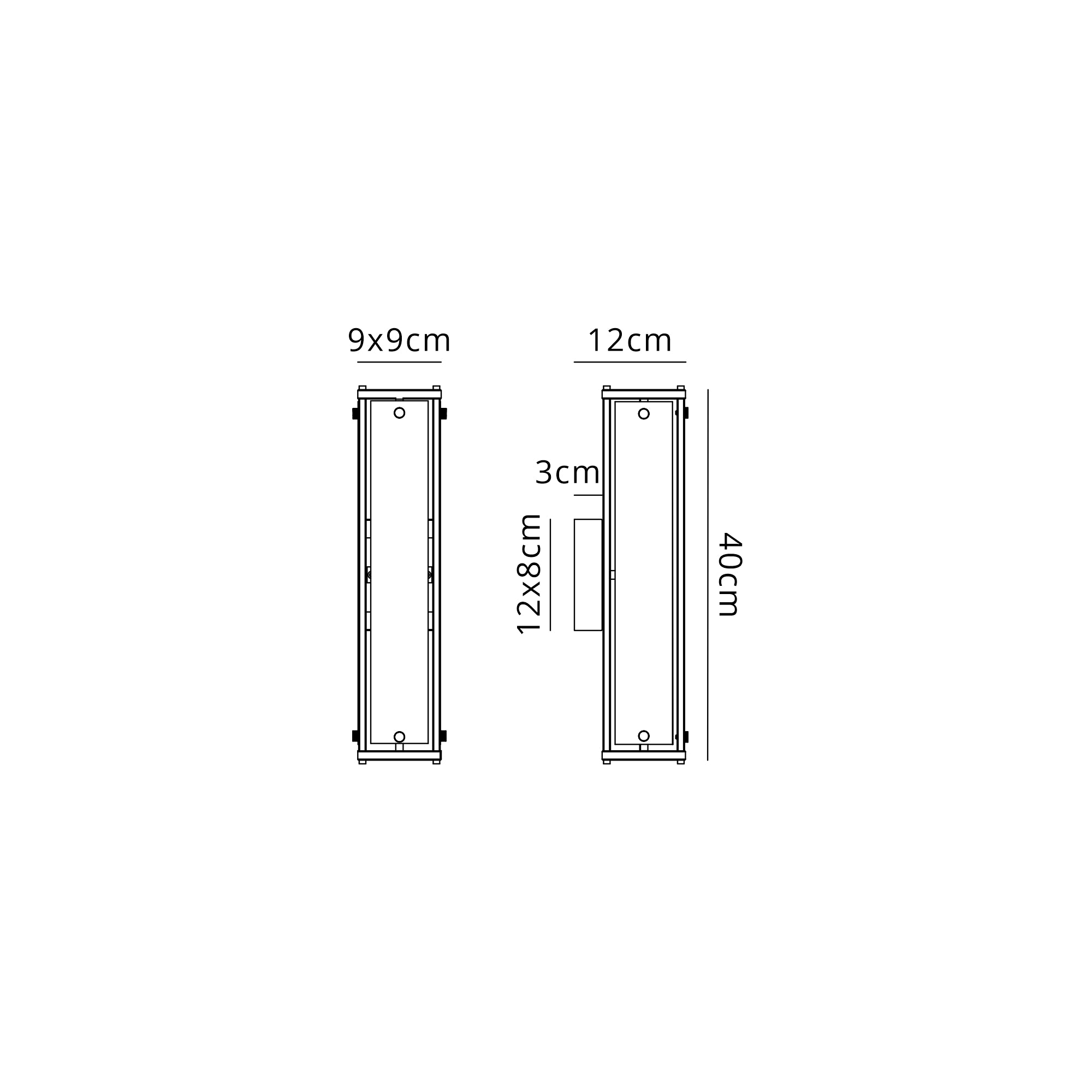 Sierra 40cm/75cm Rectangular Bathroom Wall Light- Various Finishes