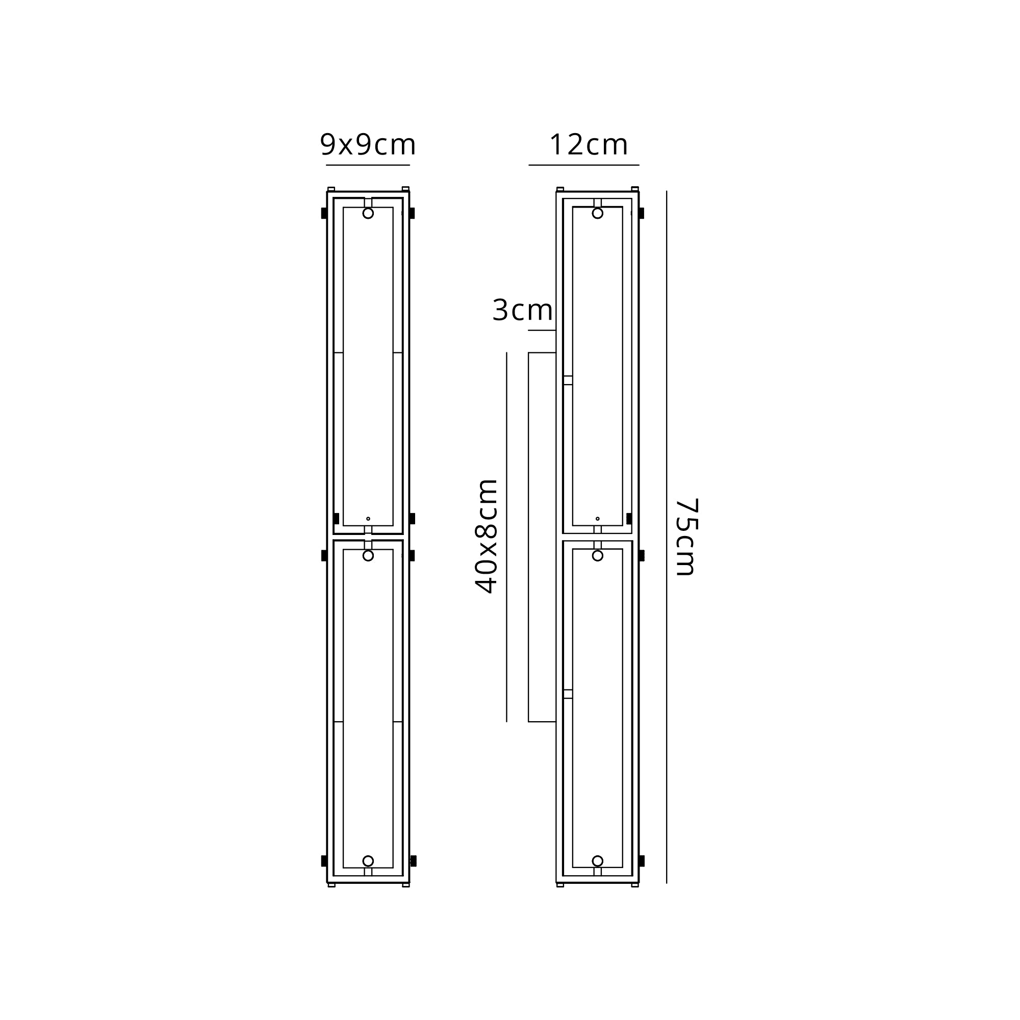 Sierra 40cm/75cm Rectangular Bathroom Wall Light- Various Finishes