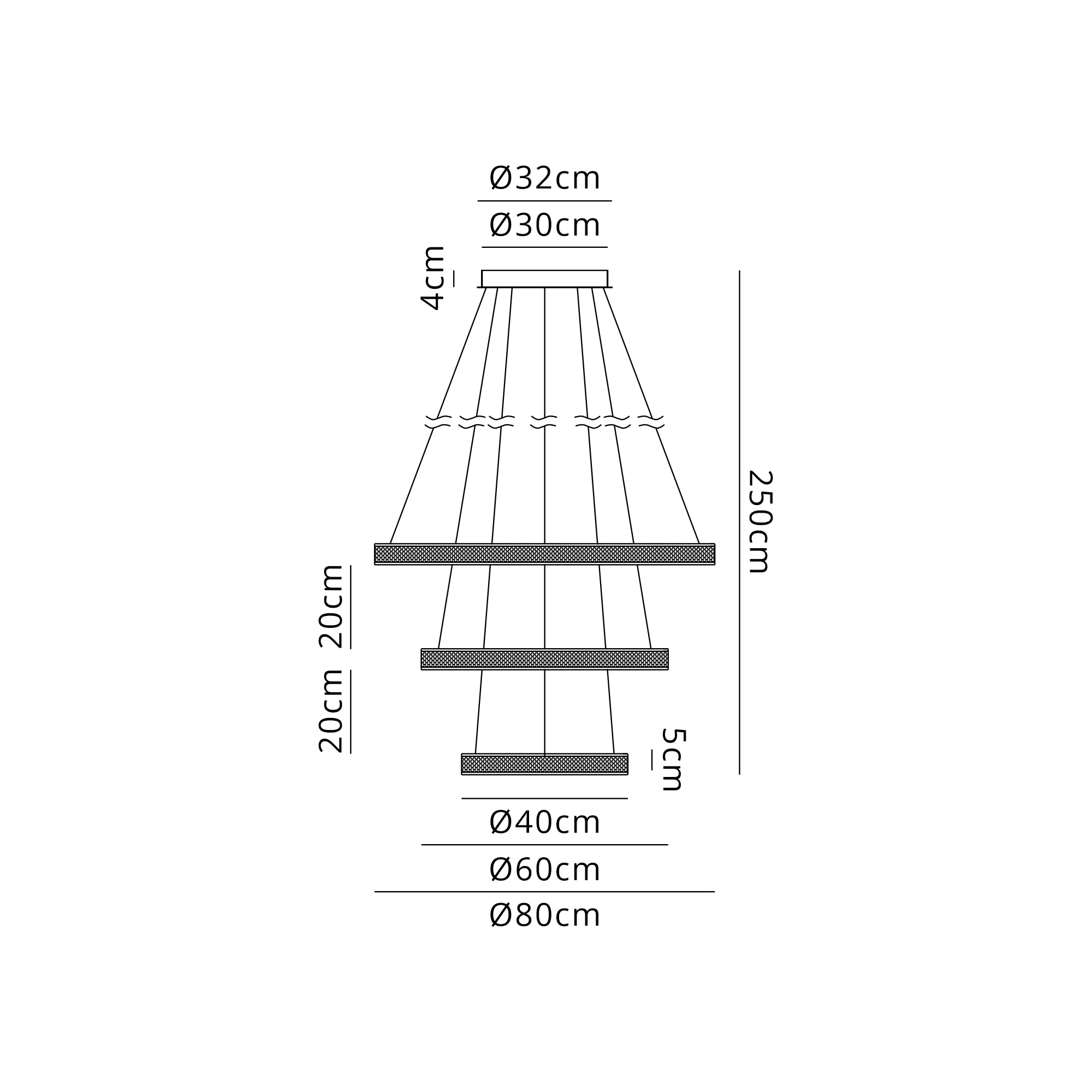 Adela 3 Tier Round Pendant R/Cntrl Tuneable 3000-6000K