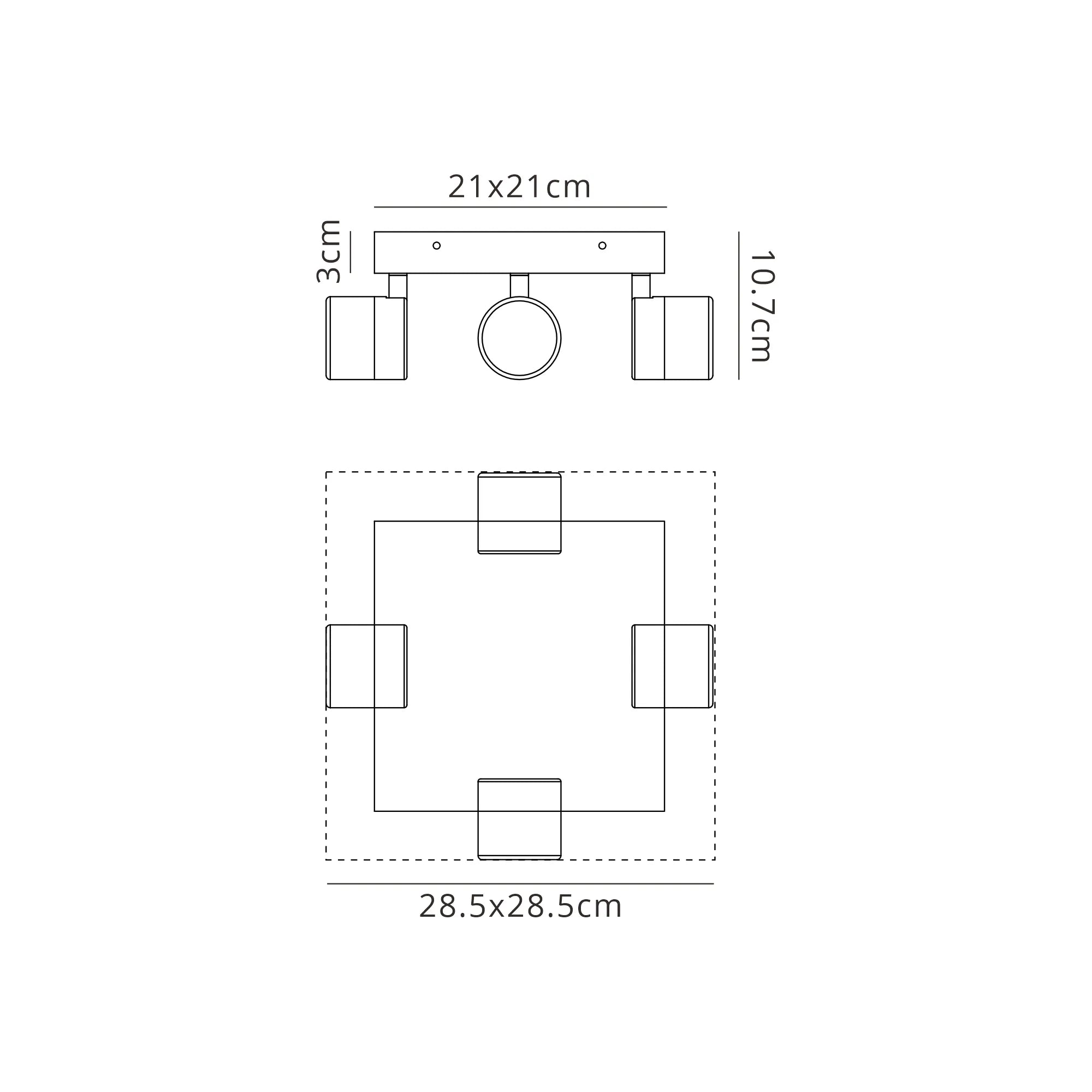 Zap 4 Light Ceiling, 4 x 5W LED, 4000K, 1700lm, IP44, 3yrs Warranty