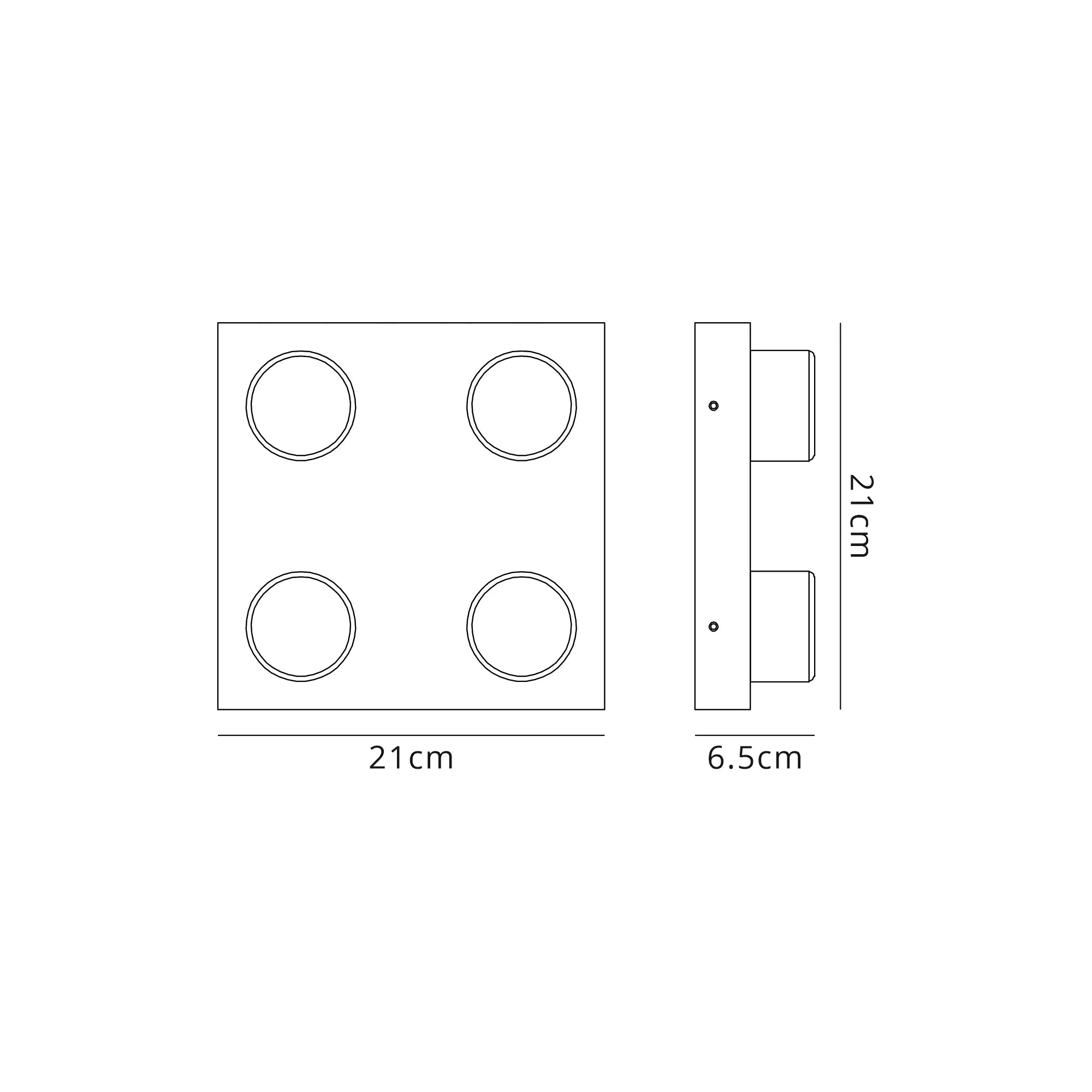 Zap 4 Light Ceiling, 4 x 5W LED, 4000K, 1700lm, IP44, 3yrs Warranty