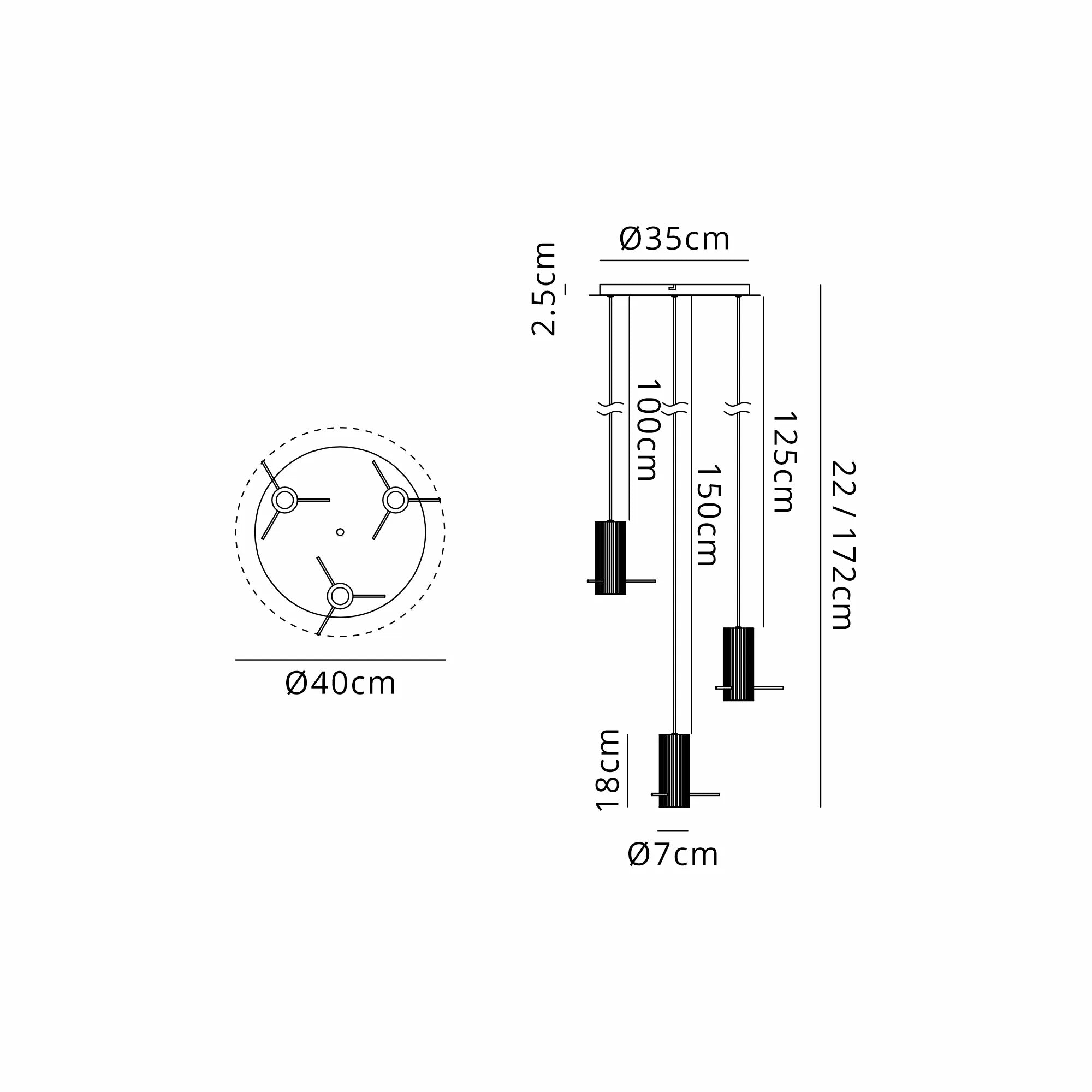 Hailey 3Lt Cluster Wide Line Glass - Various Colours
