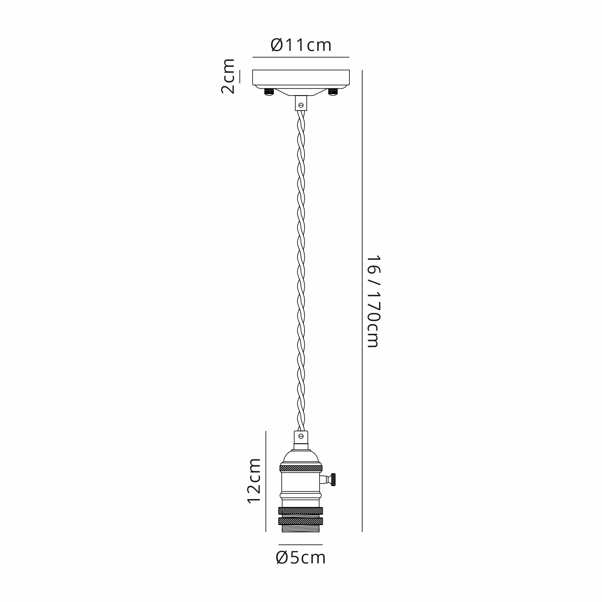 Wilma Switched Pendant Suspension Kit- Various Colours