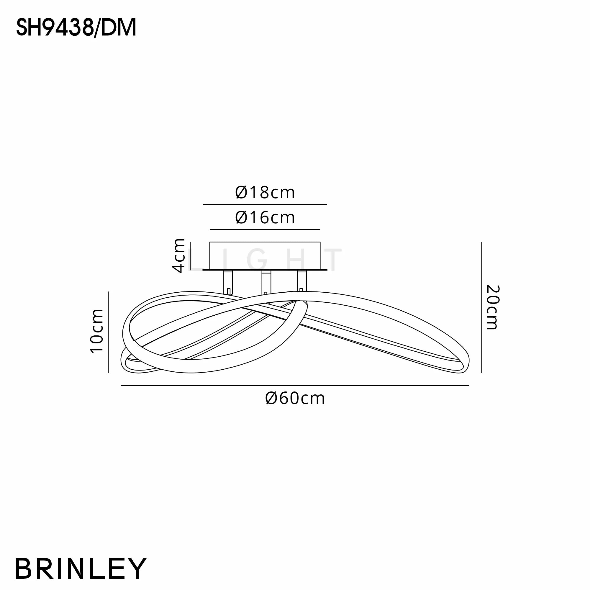 Berte Semi Flush Dimmable Looped Ceiling
