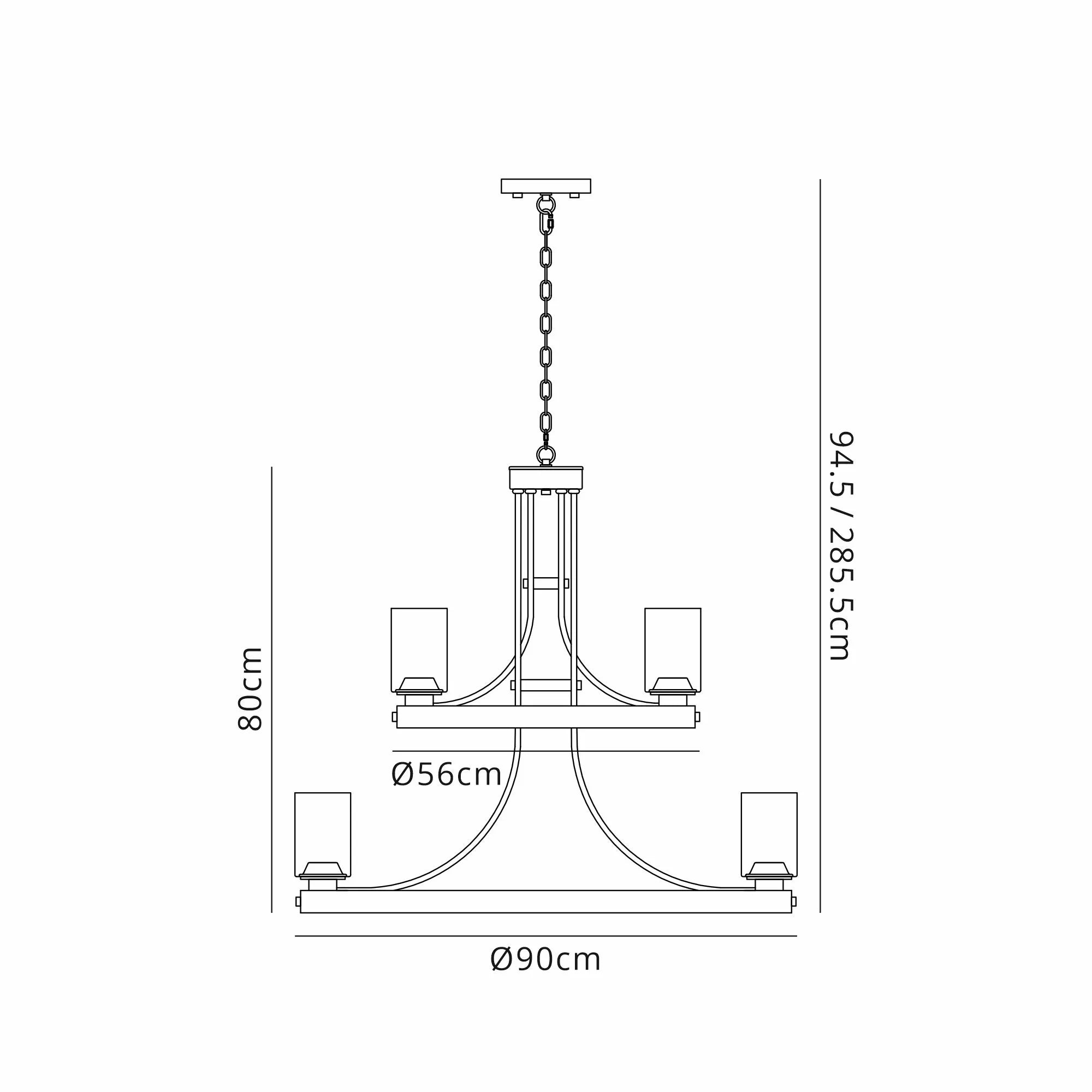 Halo 90cm 2 Tier Round Pendant 3+6 Light