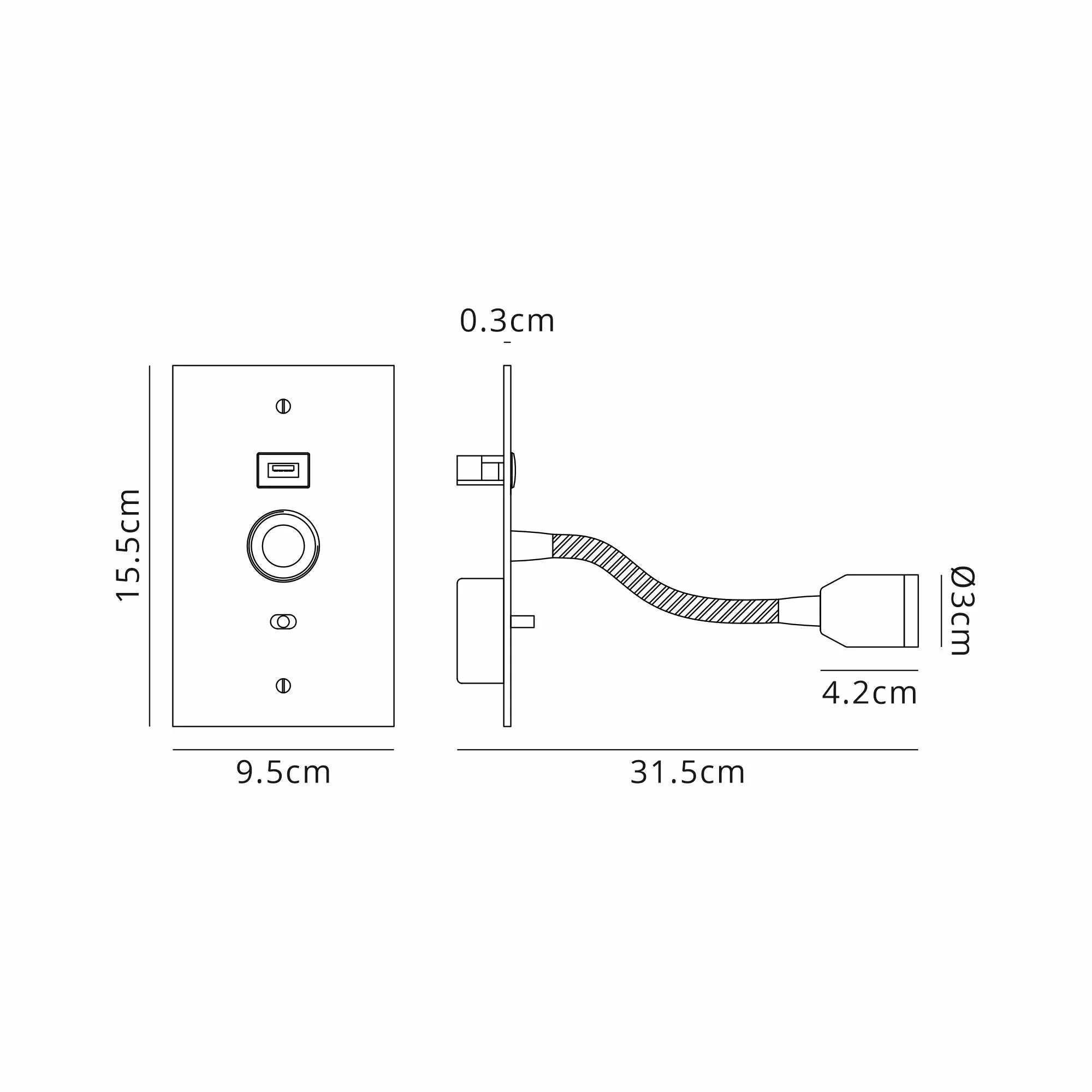 Finbar 1Lt USB Charger Reading Light - Various Colours