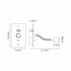 Finbar 1Lt USB Charger Reading Light - Various Colours