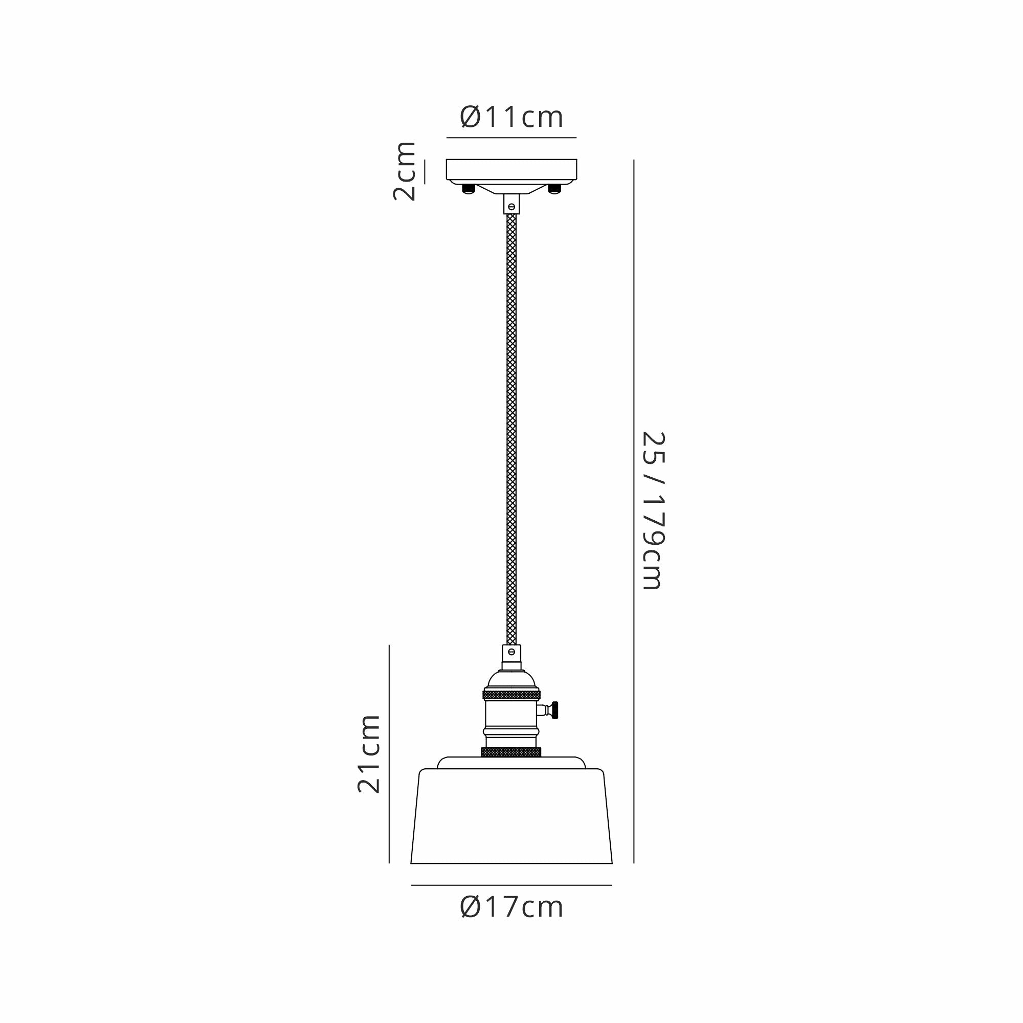 Wilma 1.5m Switched Pendant- Various Finishes